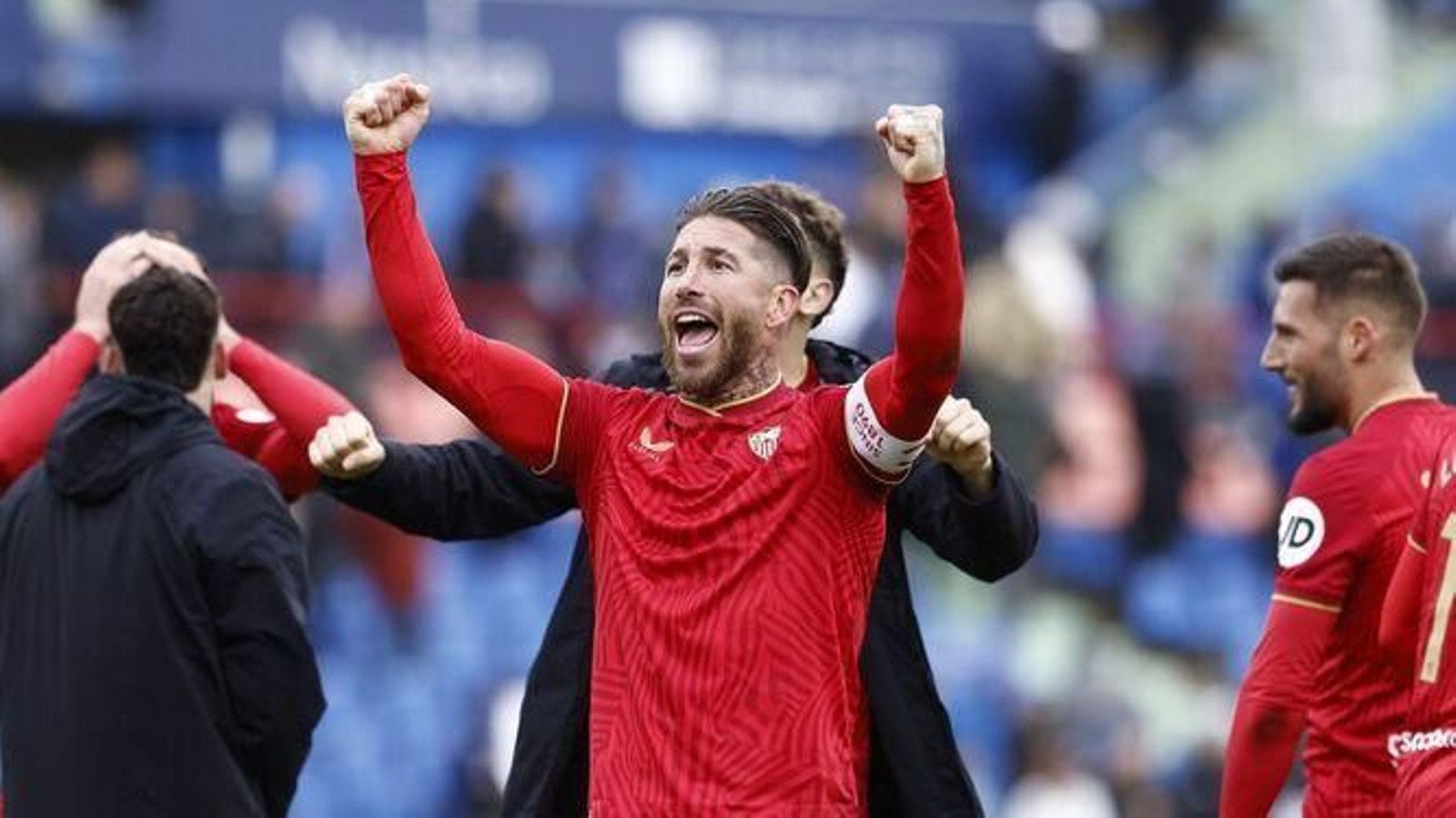Sergio Ramos dedica el triunfo a los sevillistas desplazados hasta Getafe.