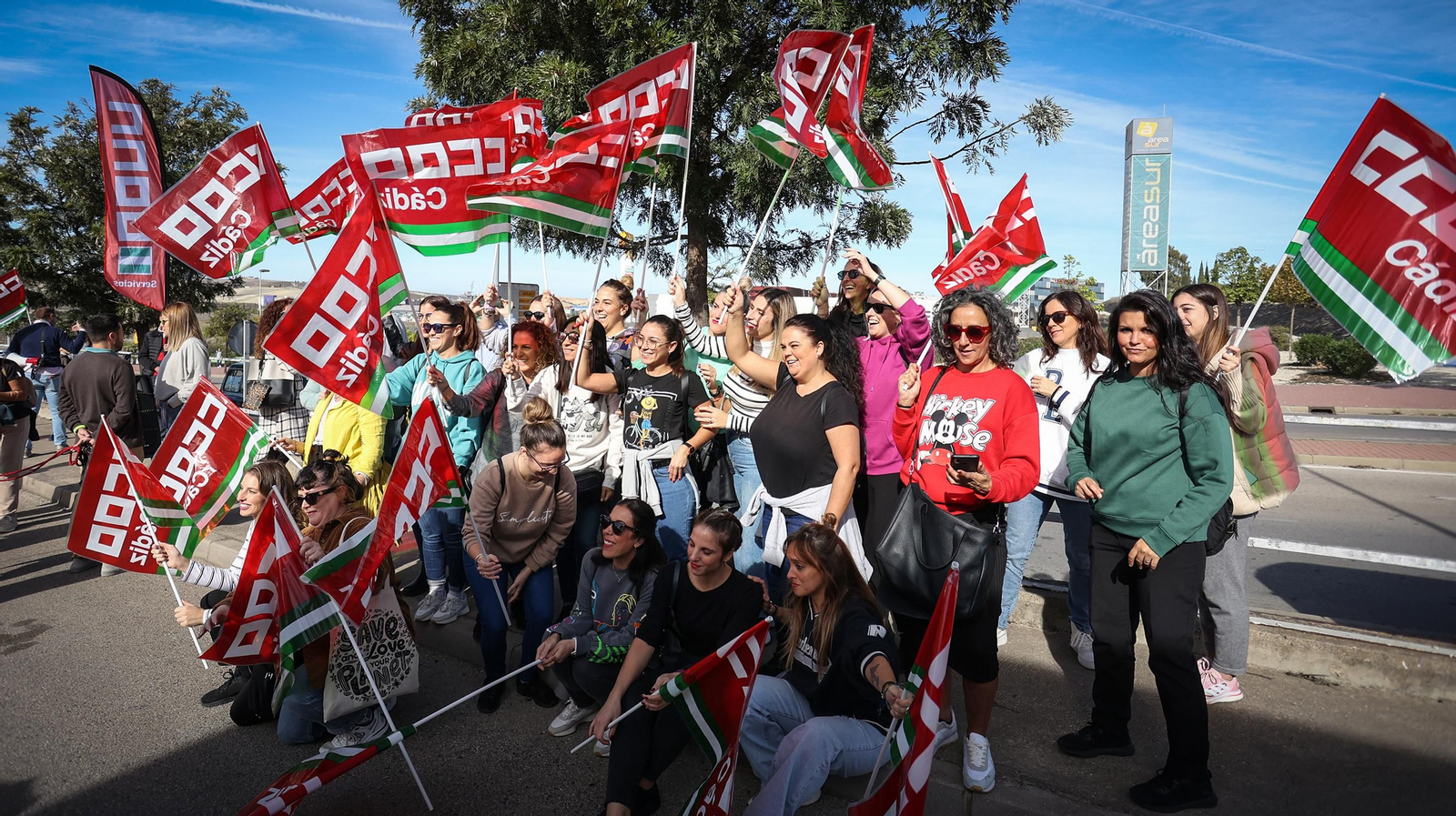 Manifestación de sindicatos y trabajadores