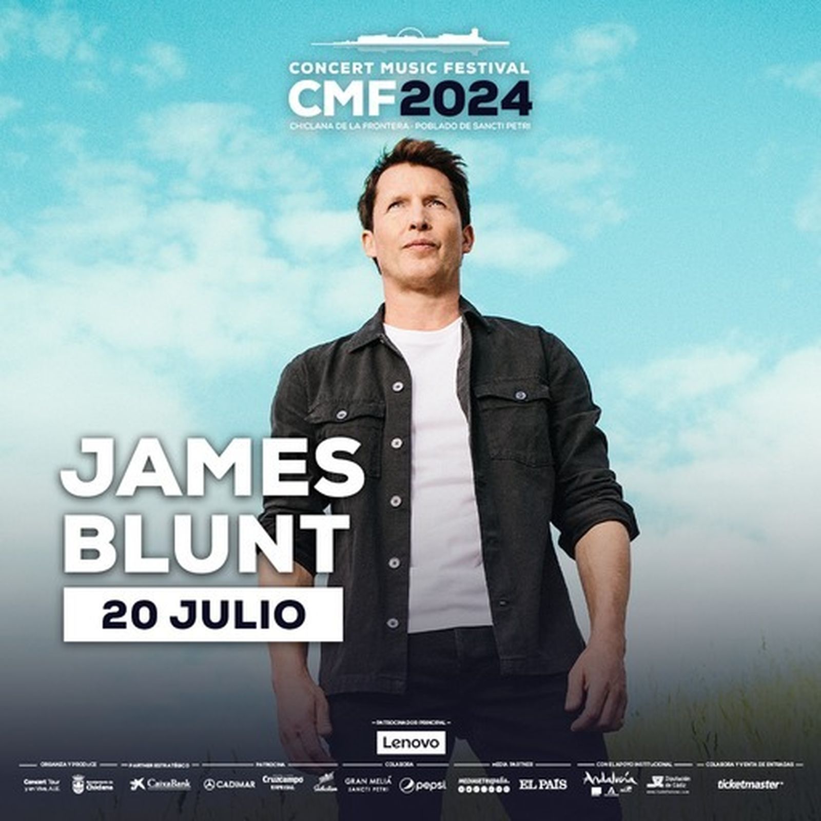 El cartel de James Blunt para Concert Music Festival.