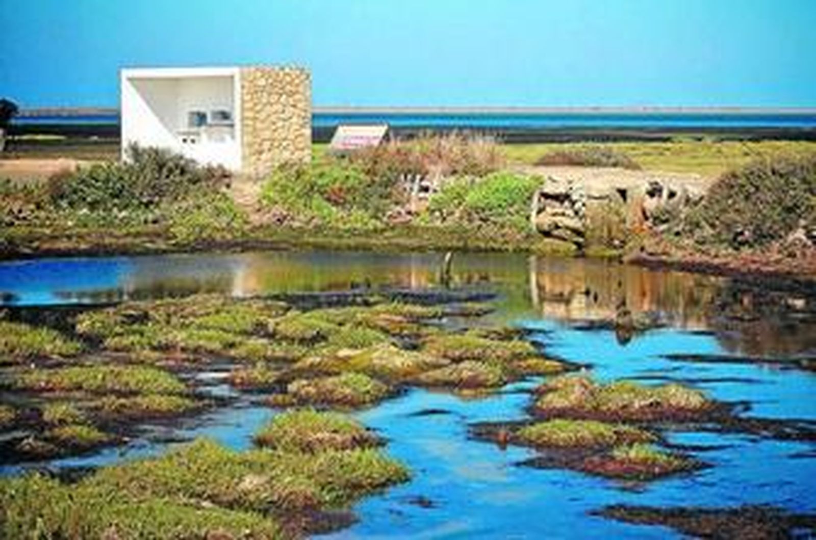 Imagen del mirador para avistar las aves en el sendero reabierto.