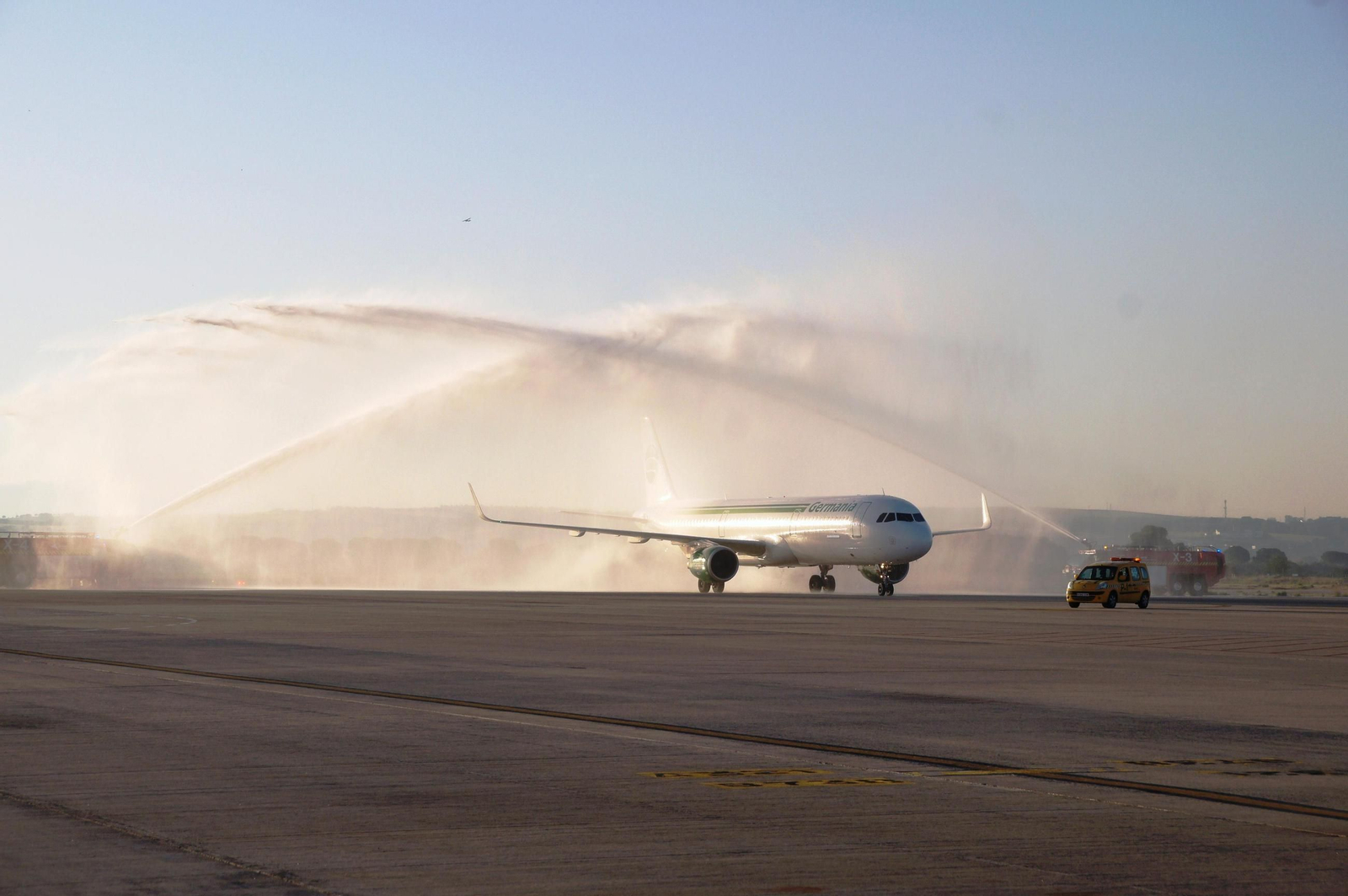 Un avión de la desaparecida Germania, en el vuelo original entre Zúrich y Jerez en 2017.