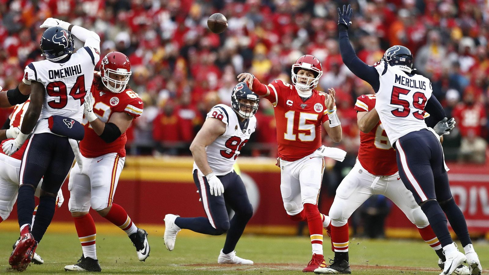 Pat Mahomes destrozó las defensas de los Texans y los Titans en las dos rondas previas