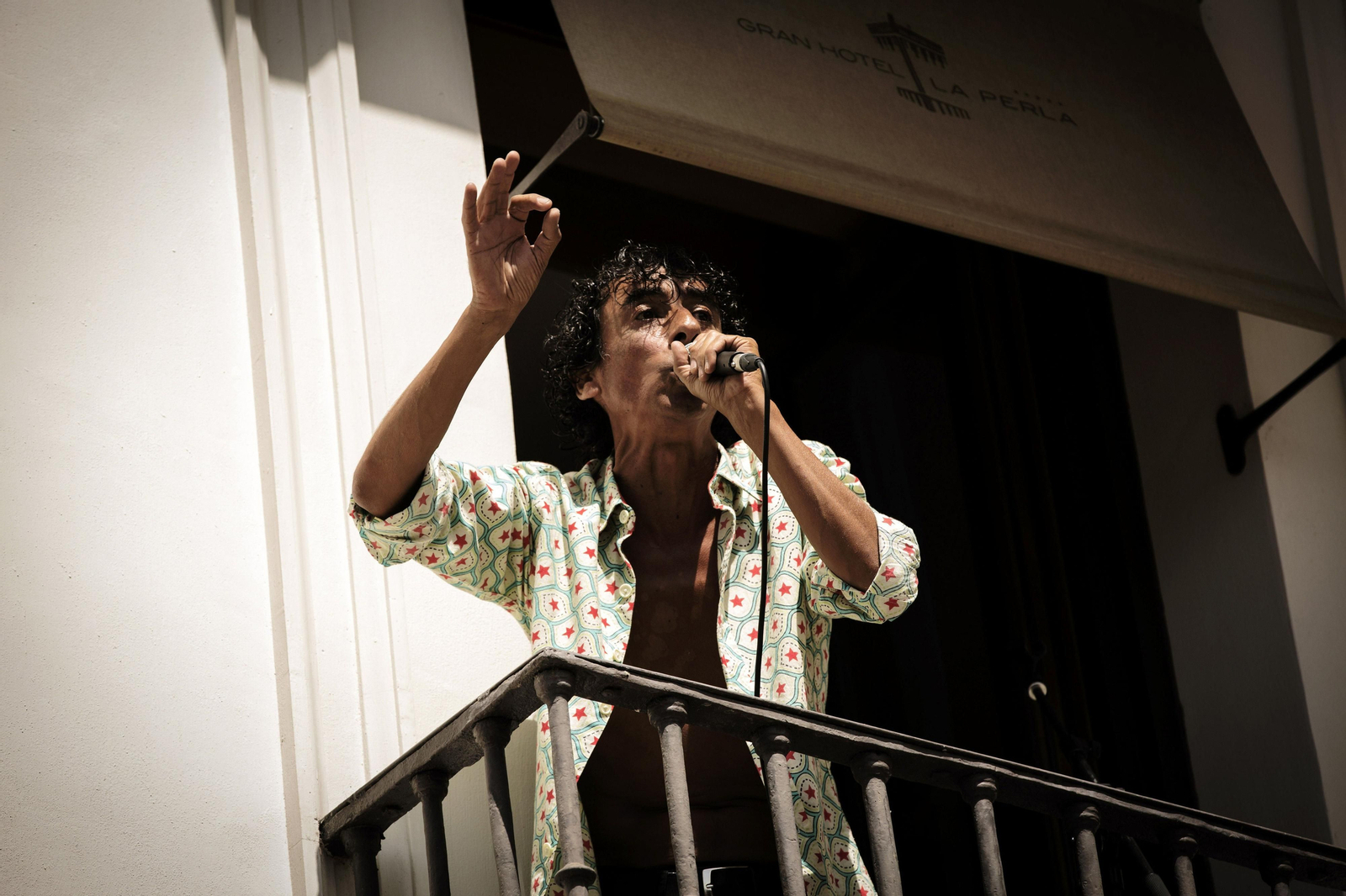 Tomasito durante su actuación en el balcón del Ayuntamiento de Pamplona dentro de Flamenco On Fire.