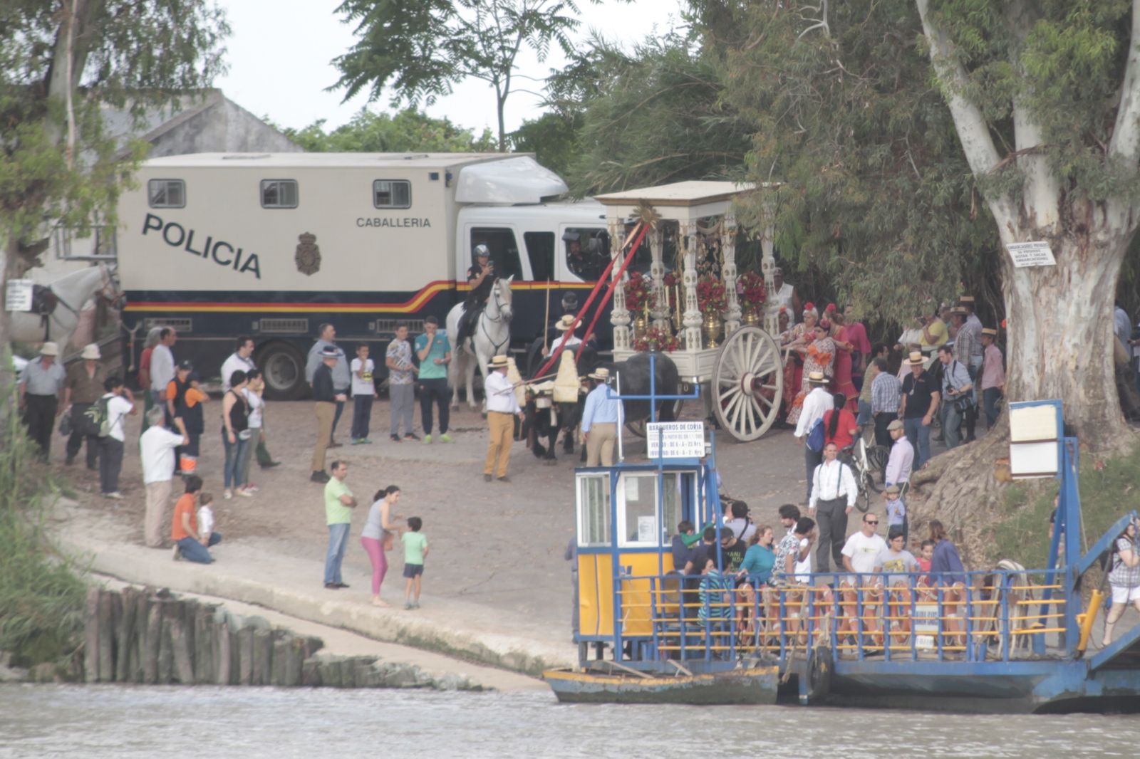 Hermandades cruzando el río Guadalquivir por Coria, en imágenes