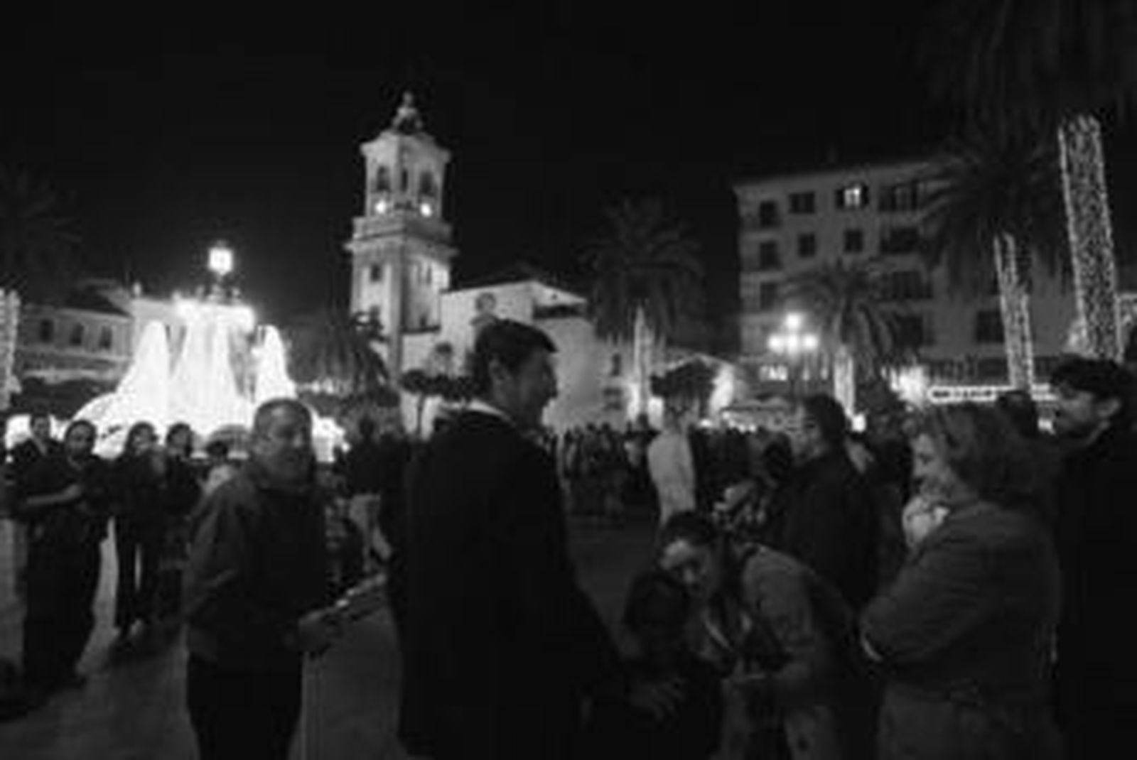 El alumbrado de Navidad en la Plaza Alta, el día de su inauguración.