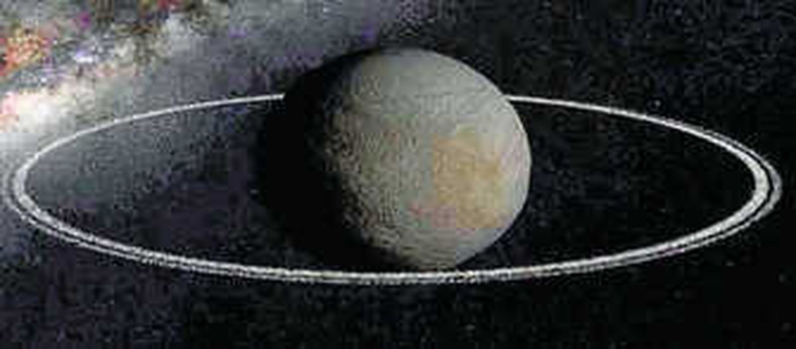 Concepción artística del sistema de anillos de Cariclo.