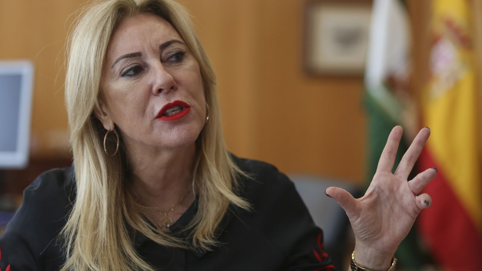 Carolina España en un momento de la entrevista