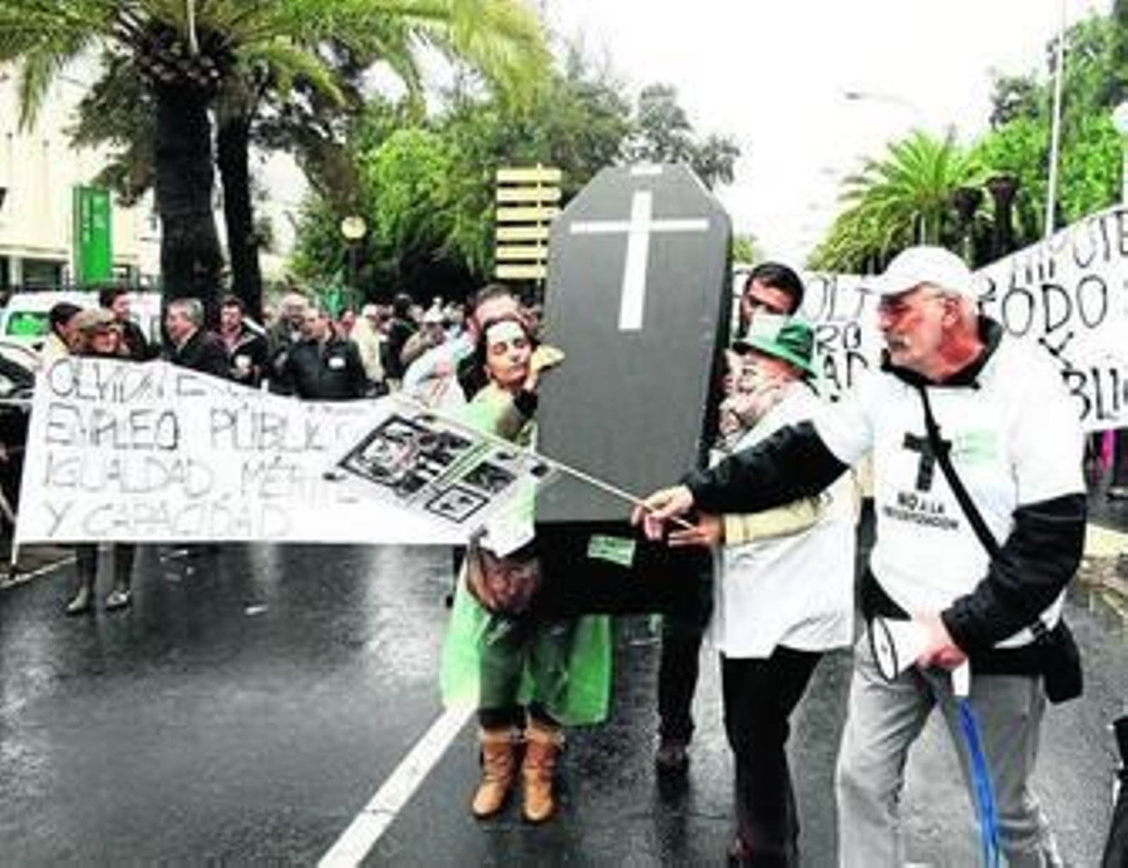 La manifestación de ayer de empleados públicos en Huelva.