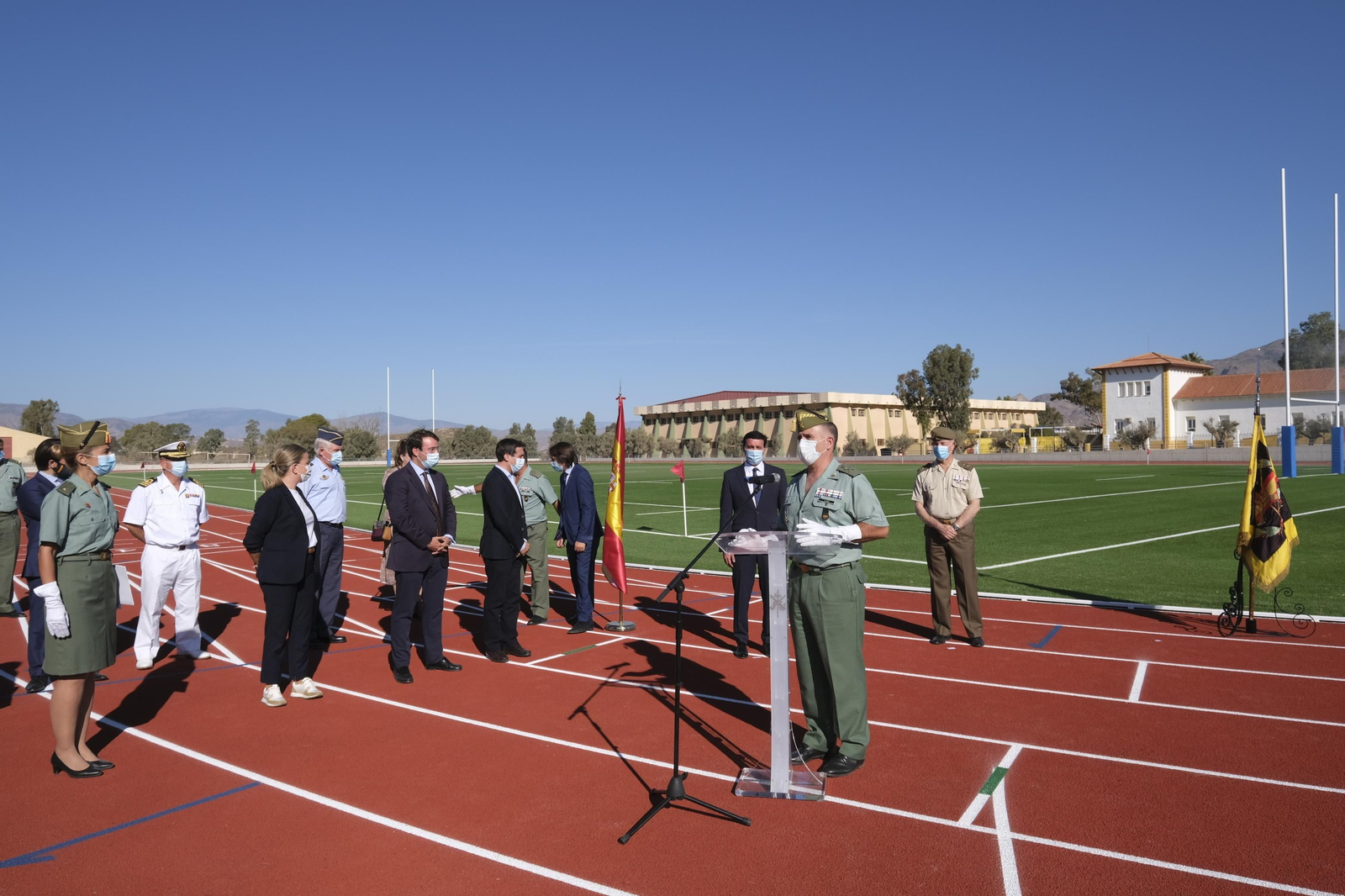 Fotogalería inauguración pista de atletismo y campo de rugby en la Base Militar Álvarez de Sotomayor