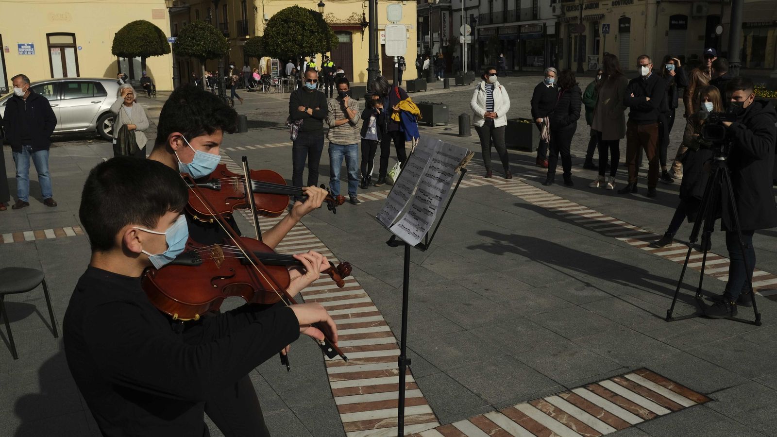 La plaza de España acogió parte de las actuaciones.