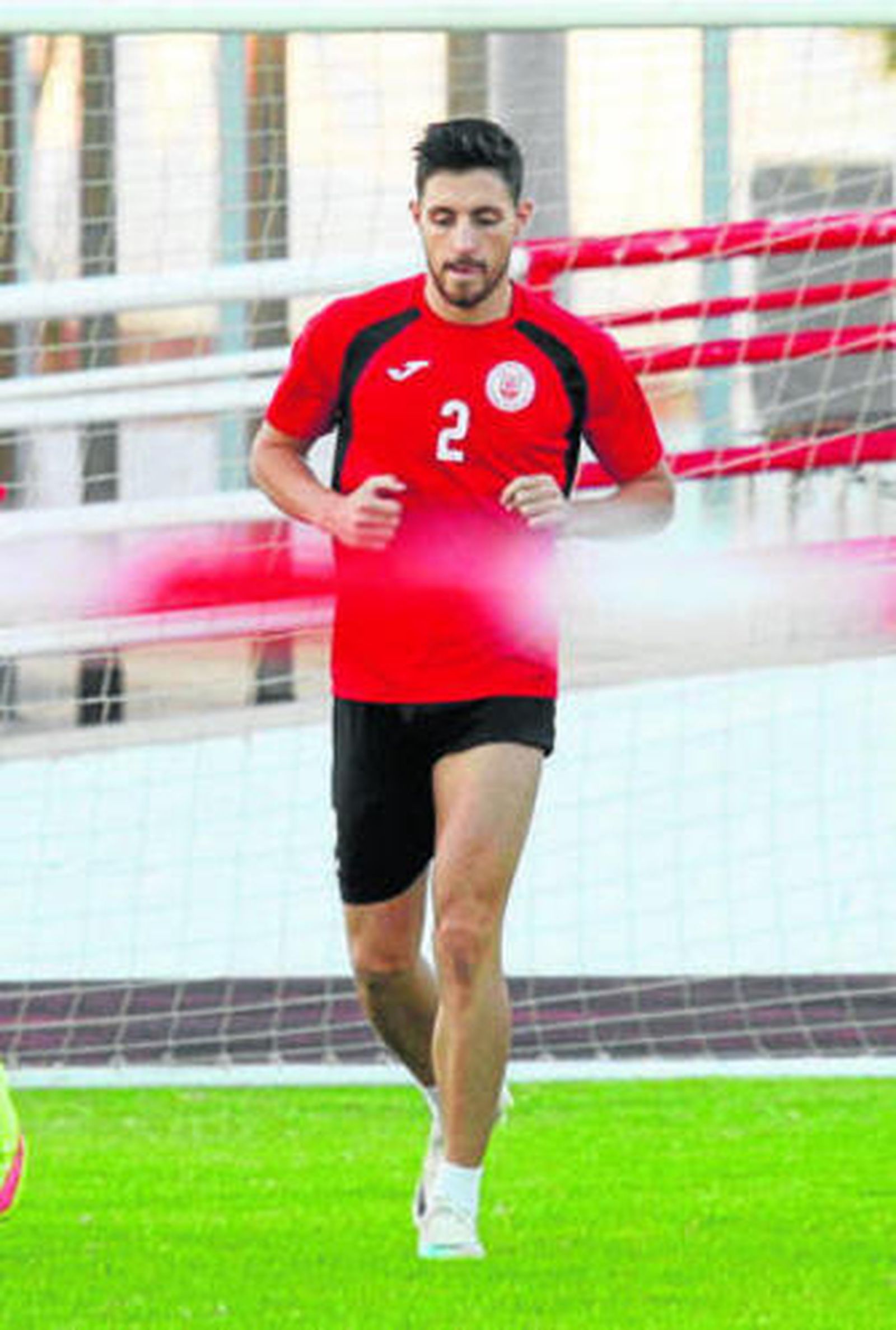 Maki, en un entrenamiento con el San Roque.