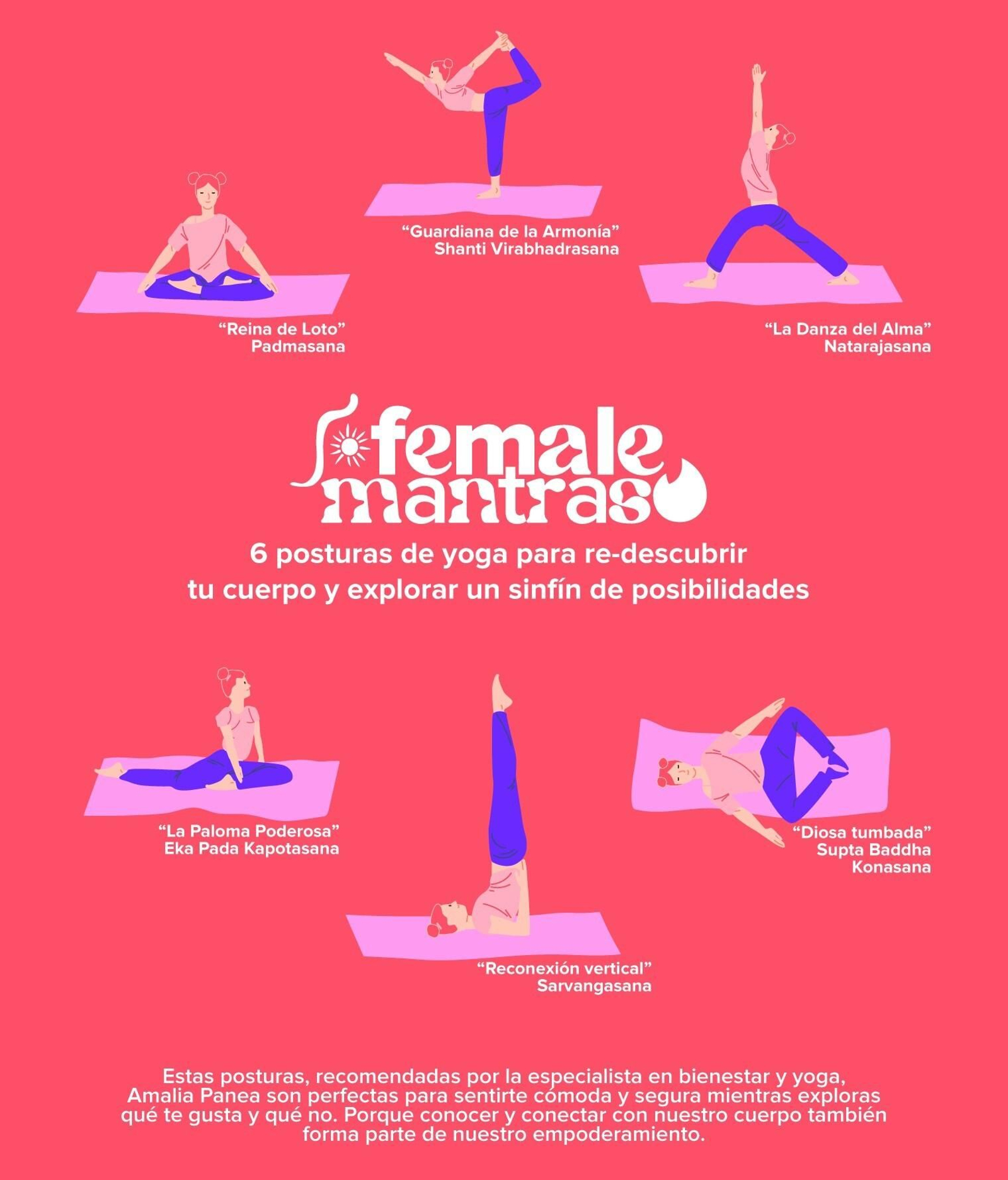 Posturas Female Mantras, de Tinder