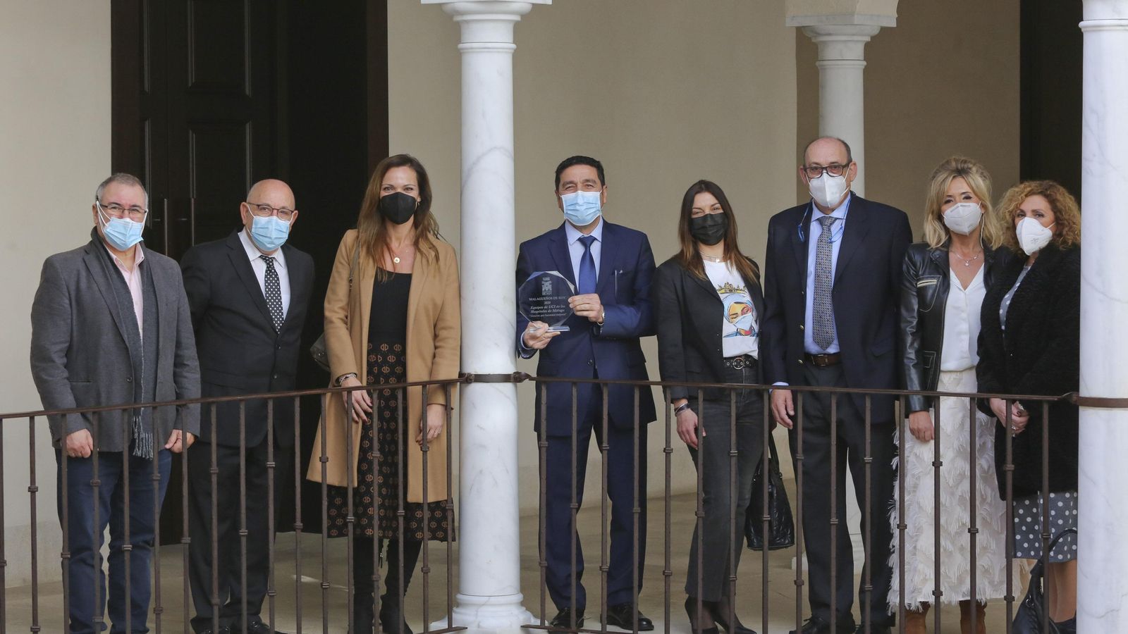 Benito Zaya, Jesús Oliver, Pilar Lara, Mehdi Zaheri, Isabel Molina, Guillermo Quesada, Ana Ríos y María Antonia Estecha (izq. a der.)