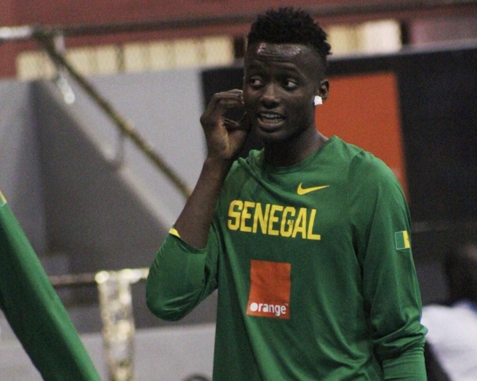 Pierre Sené, con la camiseta de Senegal.