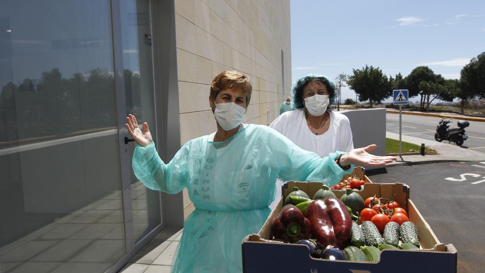 Tomates, pepinos, calabacines, pimientos y berenjenas han sido donados a todo el personal del hospital Torrecárdenas y Poniente