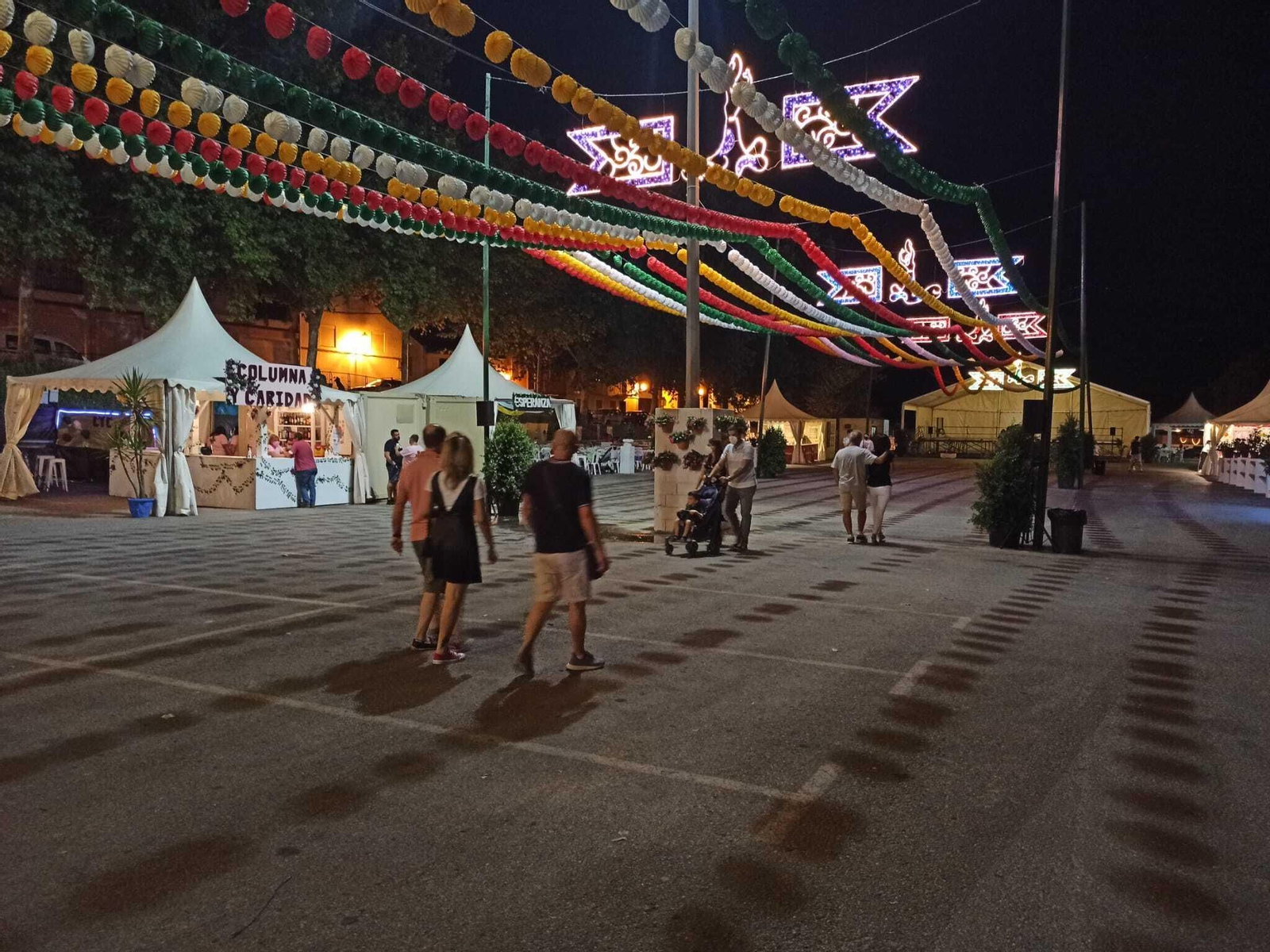 Zona de terrazas en las fiestas patronales de Cabra.