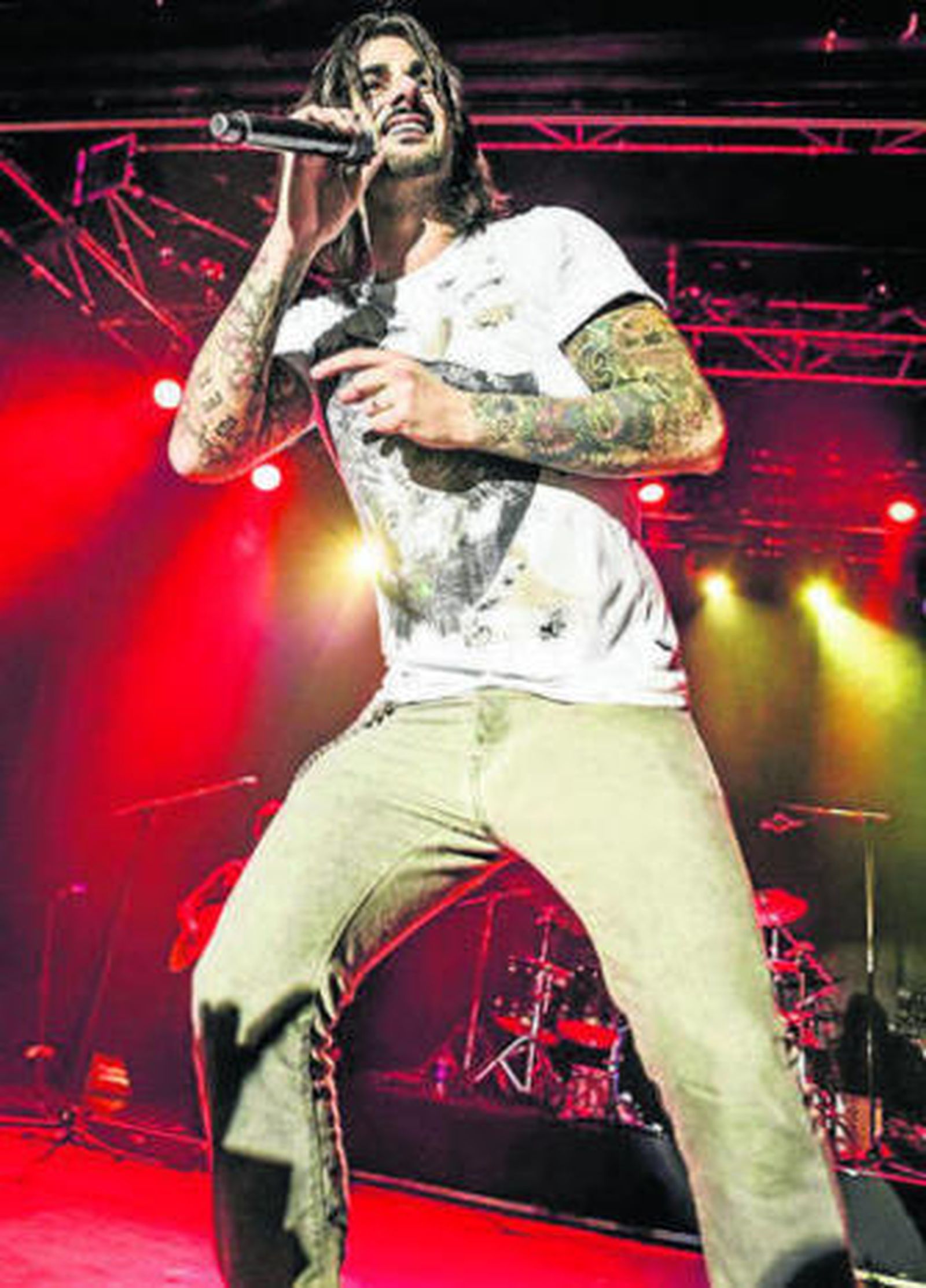 Melendi, durante uno de sus conciertos.