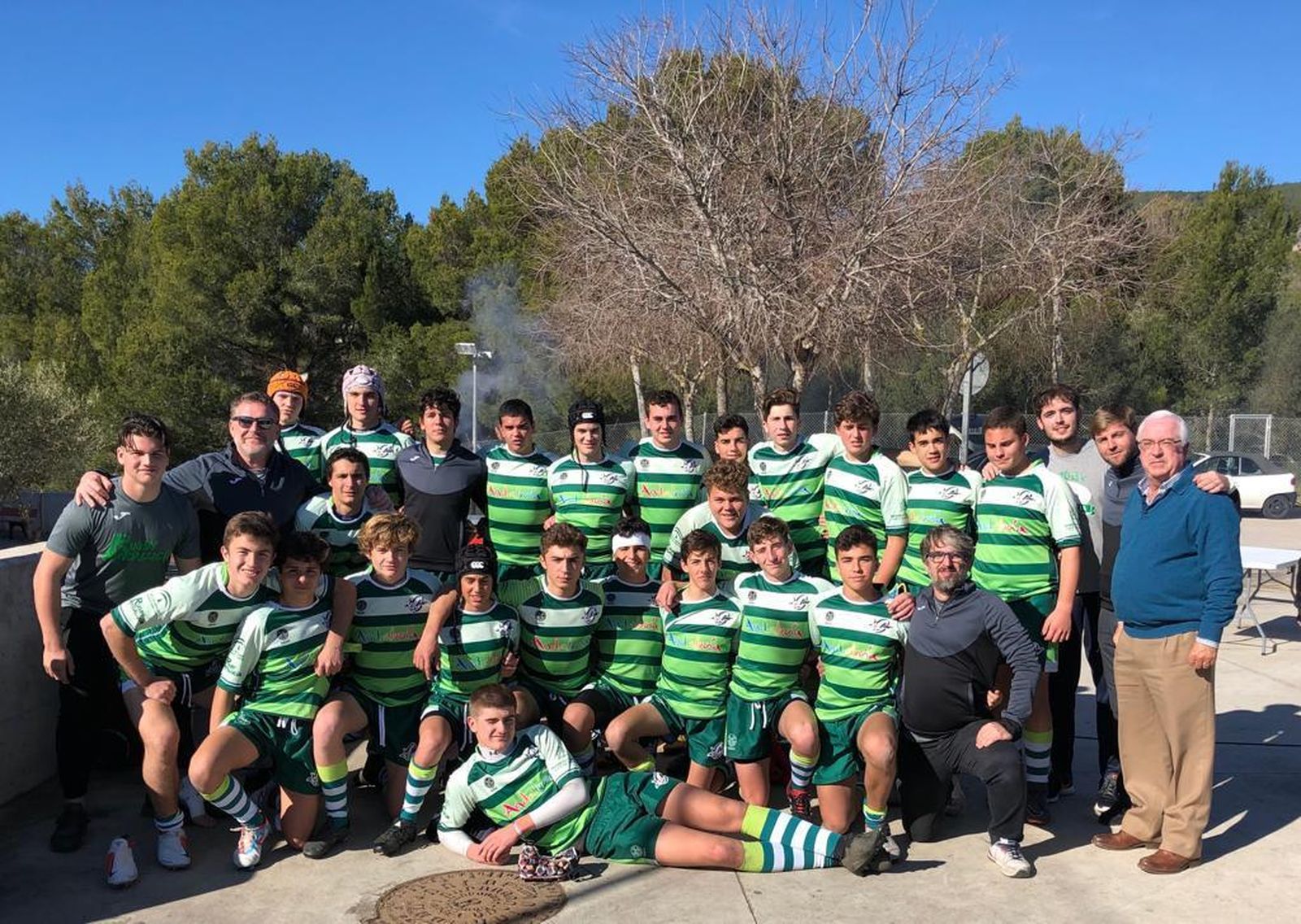 Foto de familia del combinado andaluz de rugby.