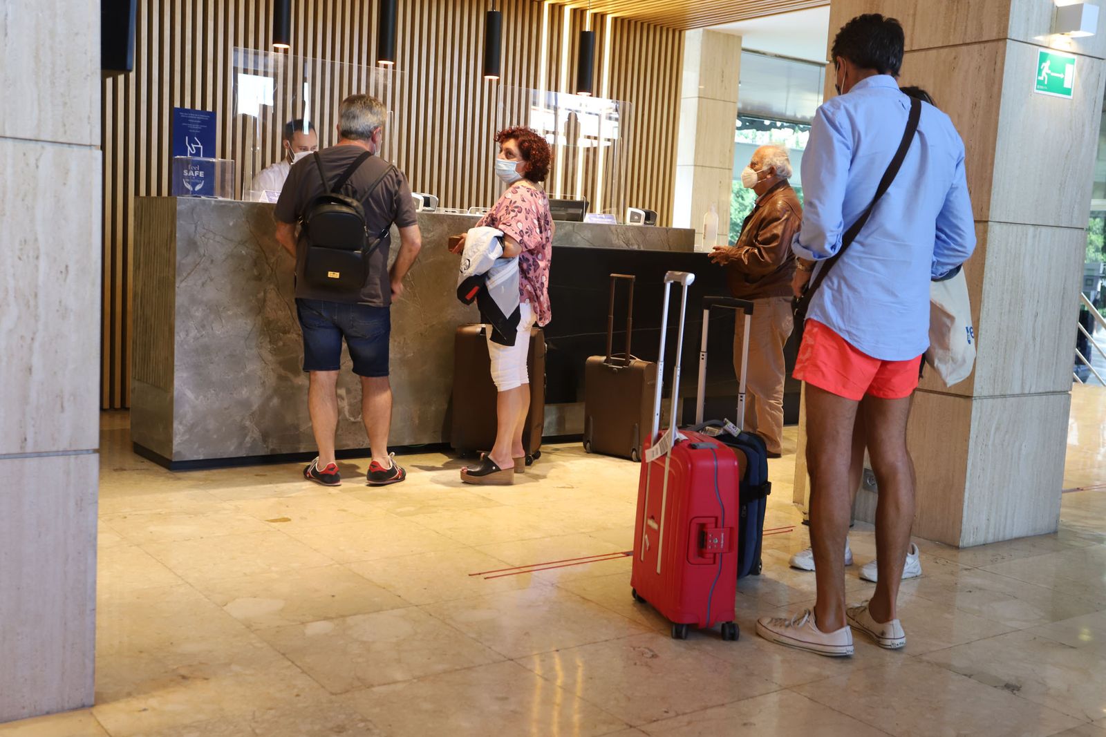 Turistas en un establecimiento hotelero de la provincia de Huelva.