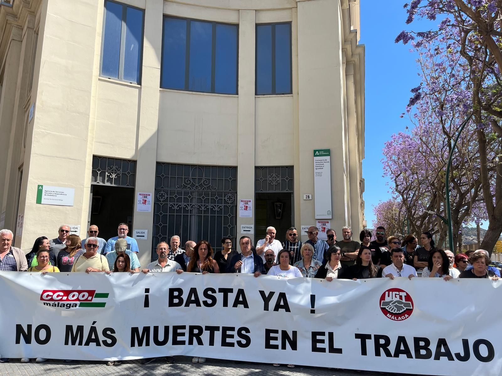 Concentración tras el último accidente laboral en Málaga