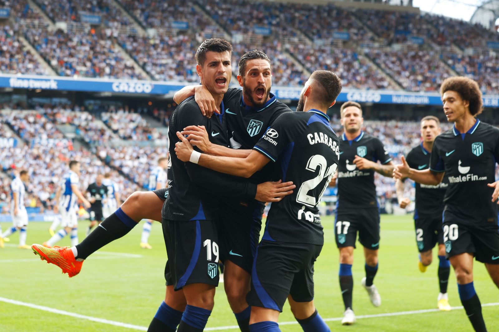 El Atlético de Madrid celebra un gol.