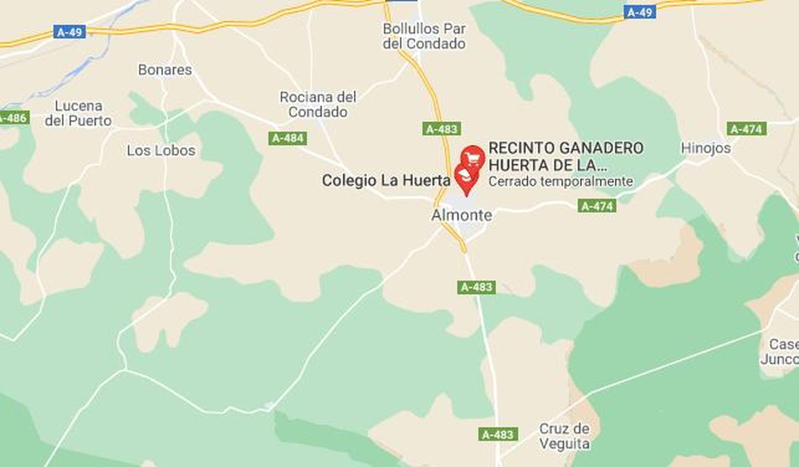Captura de la zona de Almonte donde estaba el furtivo