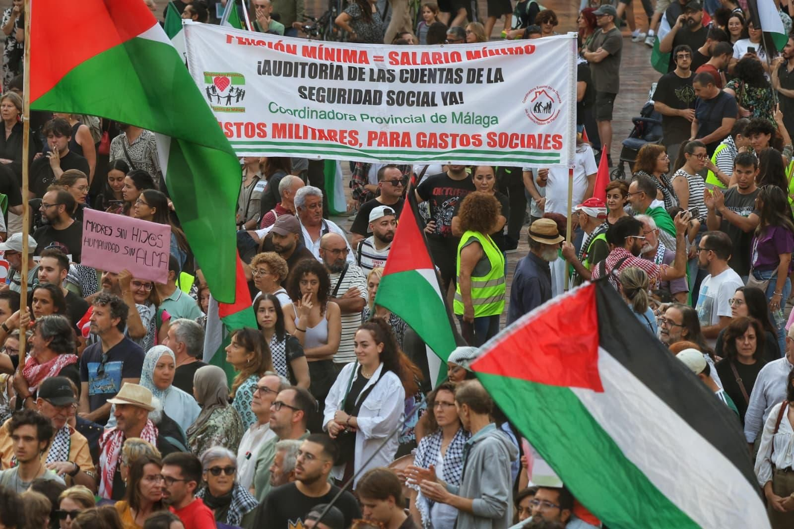 La manifestación por Palestina en Málaga, en imágenes