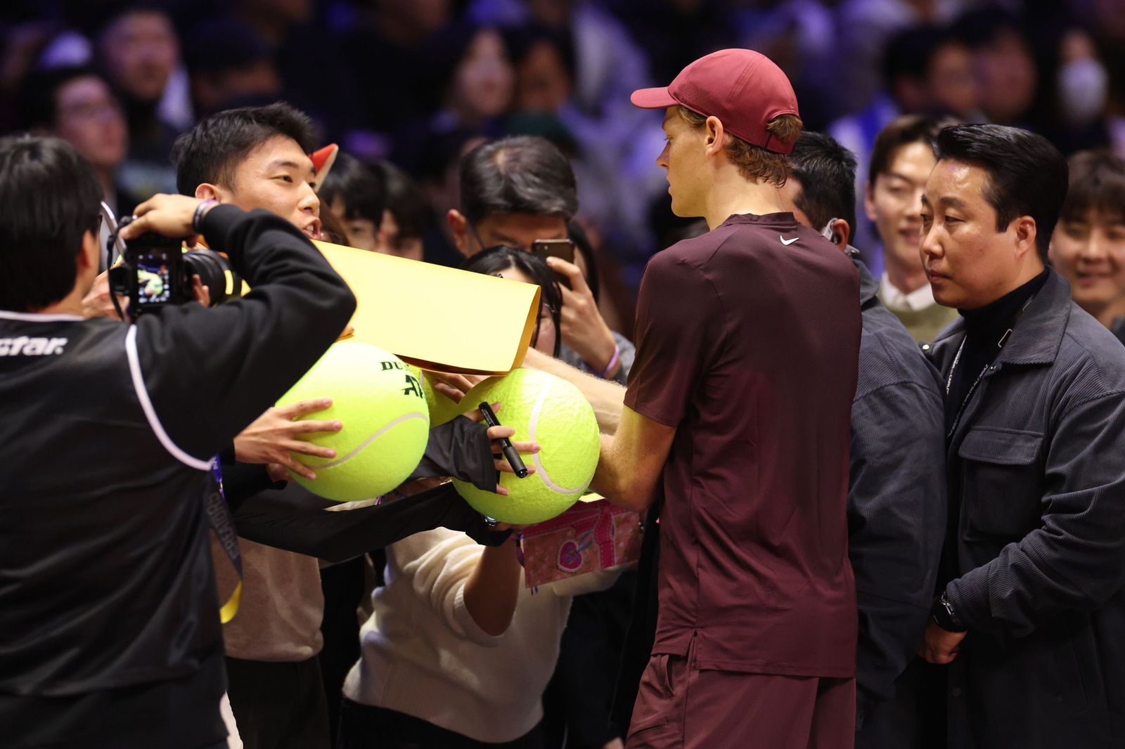 Las fotos de la exhibición entre Alcaraz y Sinner