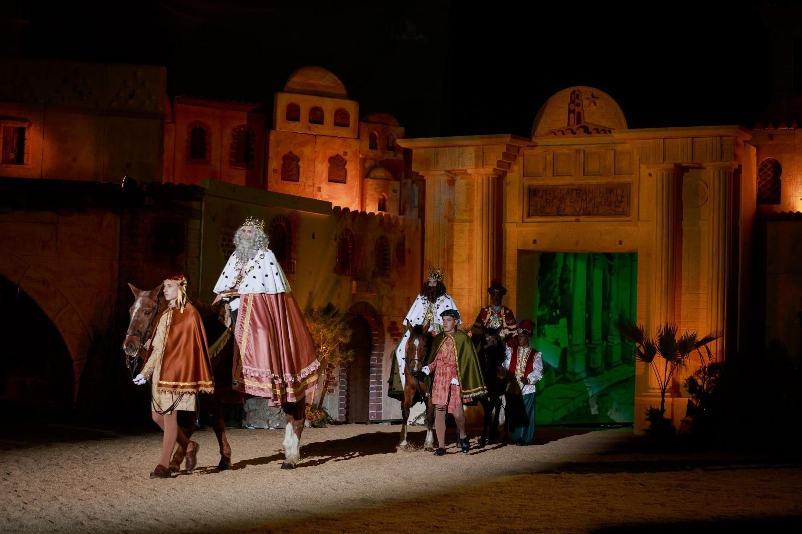 Escena de la llegada de los Reyes Magos. Escena de la llegada de los Reyes Magos.