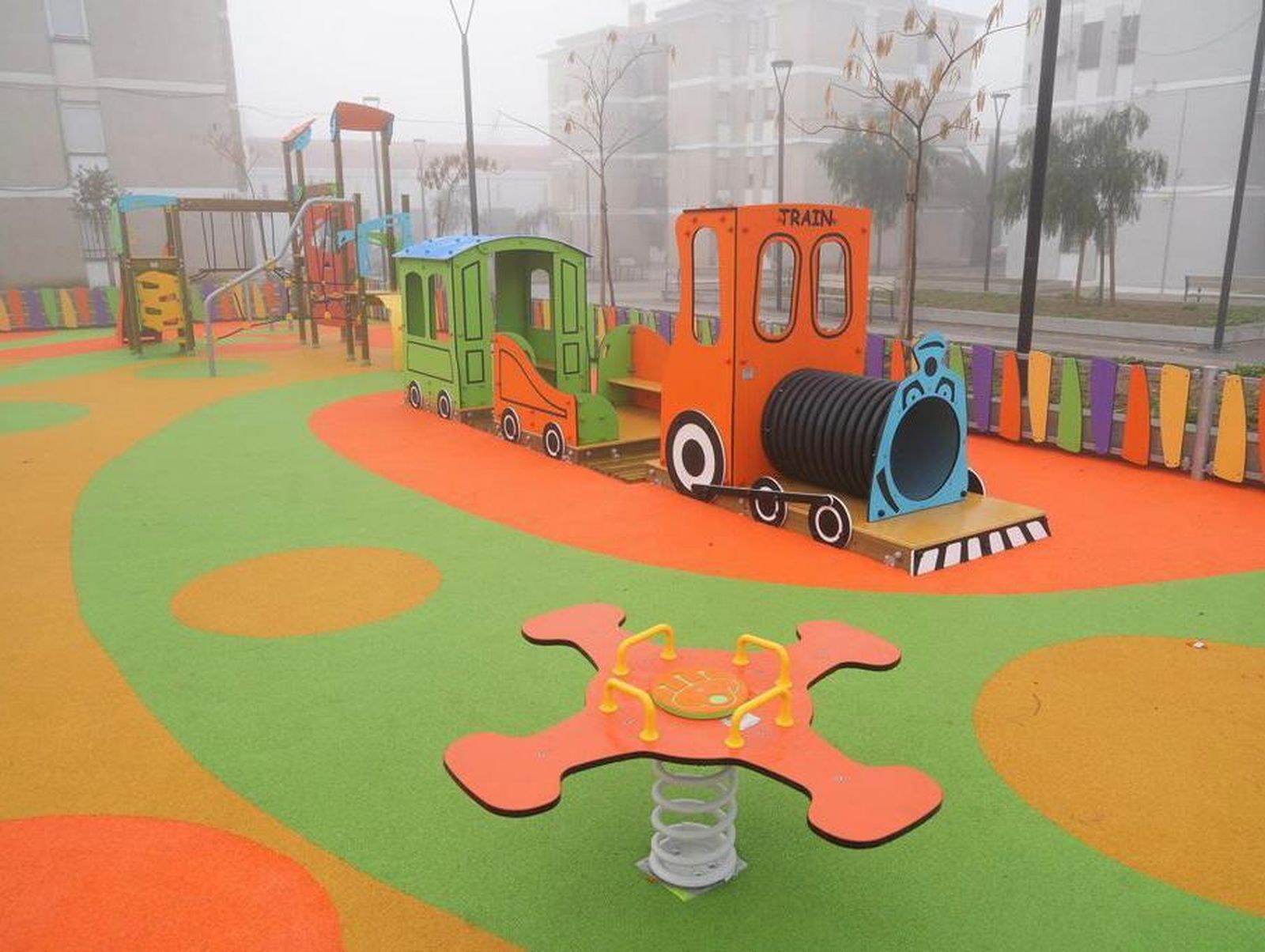 Parque infantil en Pozoblanco.