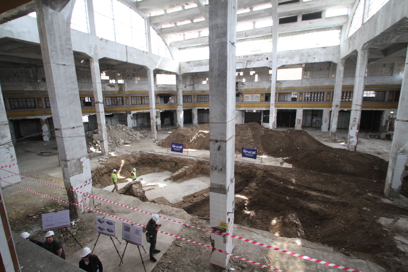 Estado que presentaba el Mercado de la Puerta de la Carne durante los trabajos arqueológicos.