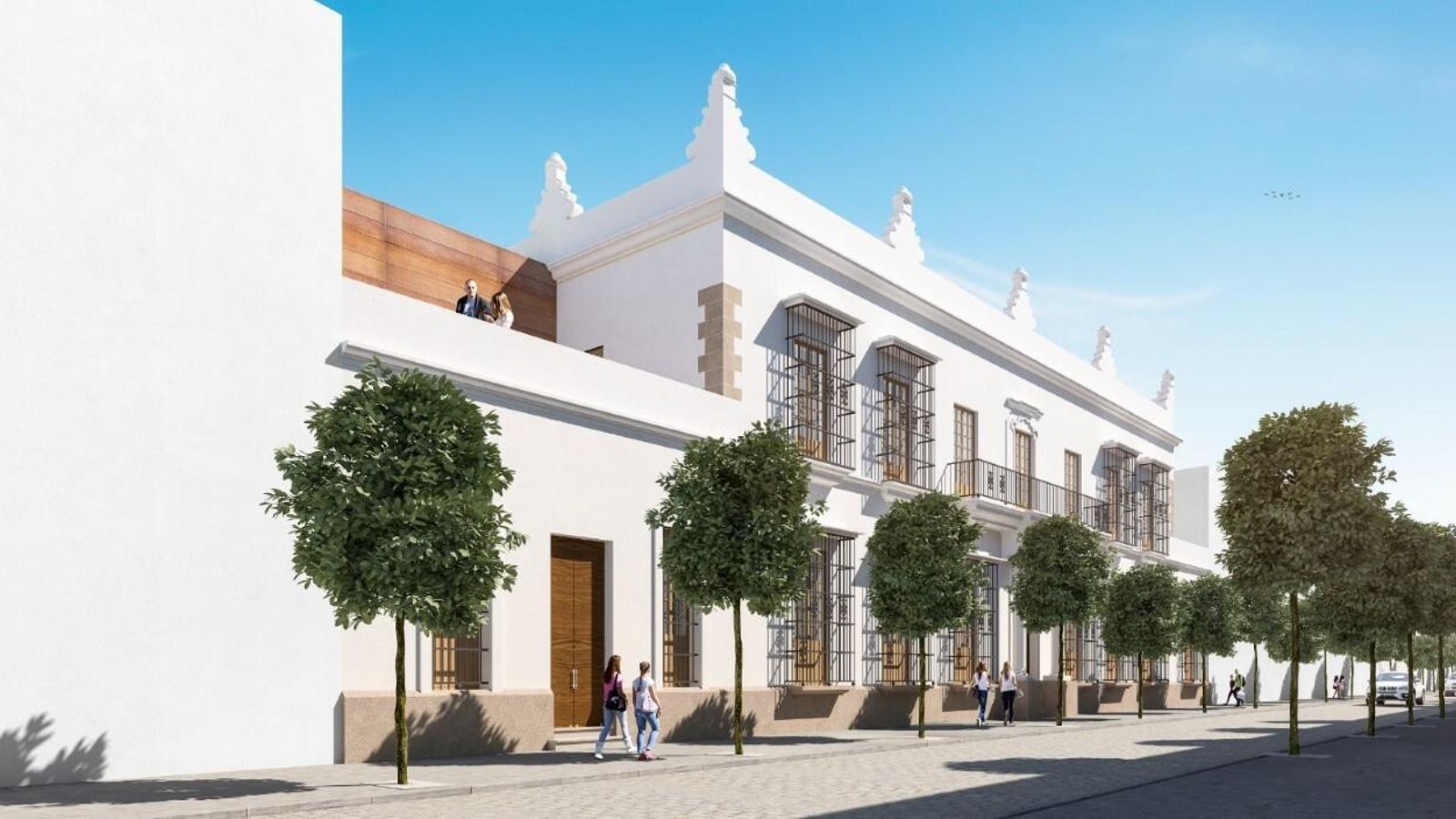 Una vista exterior de la nueva promoción por la calle Larga.