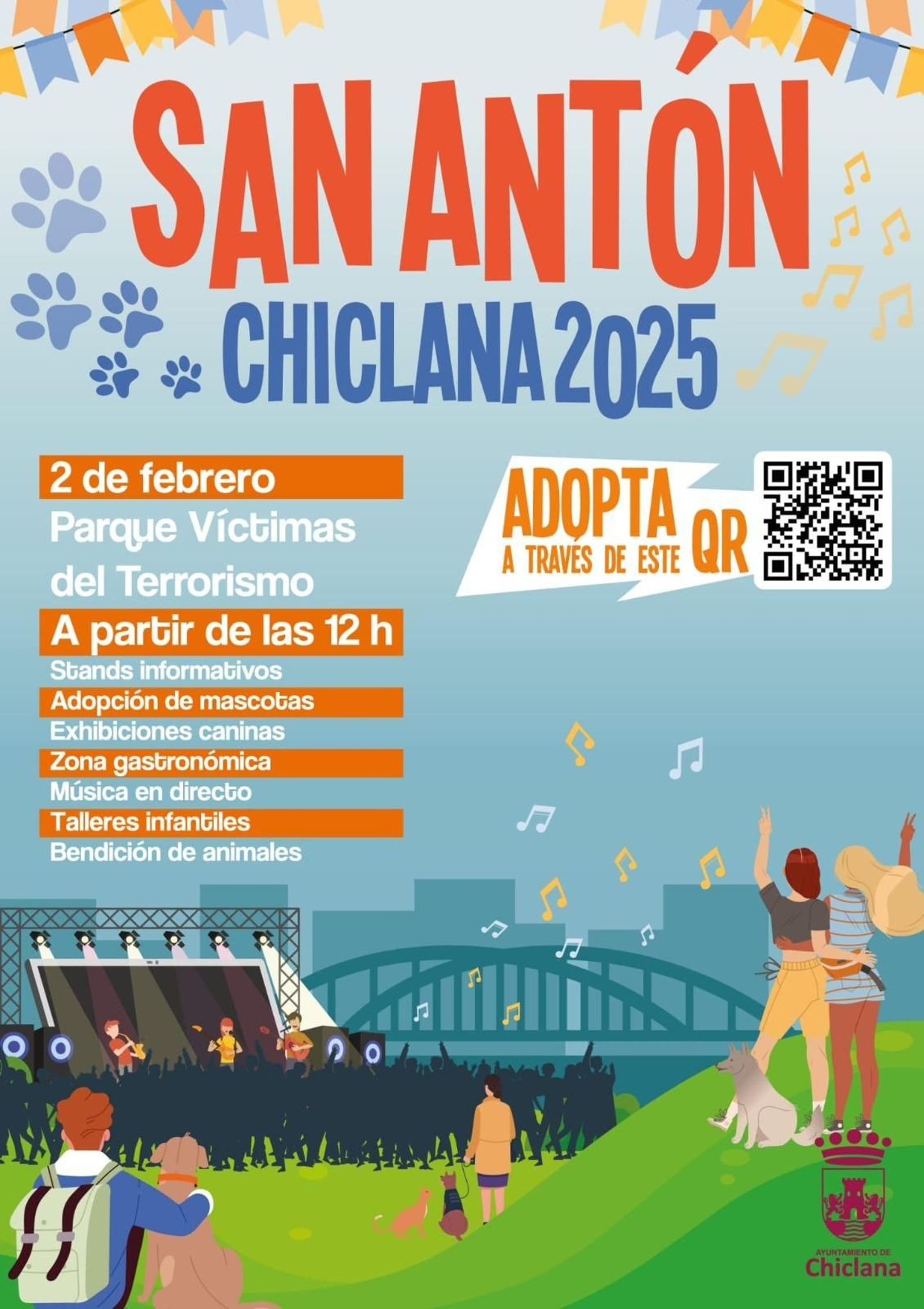 Cartel de San Antón 2025 en Chiclana