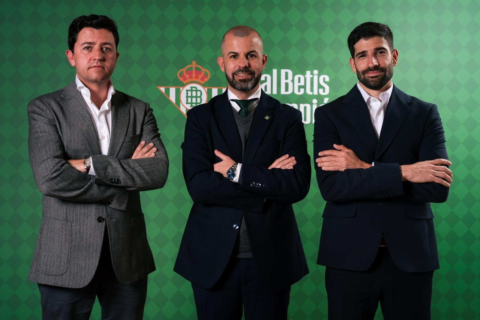 Miguel Calzado, Manu Fajardo y Álvaro Ladrón de Guevara, miembros de la nueva dirección deportiva del Betis.