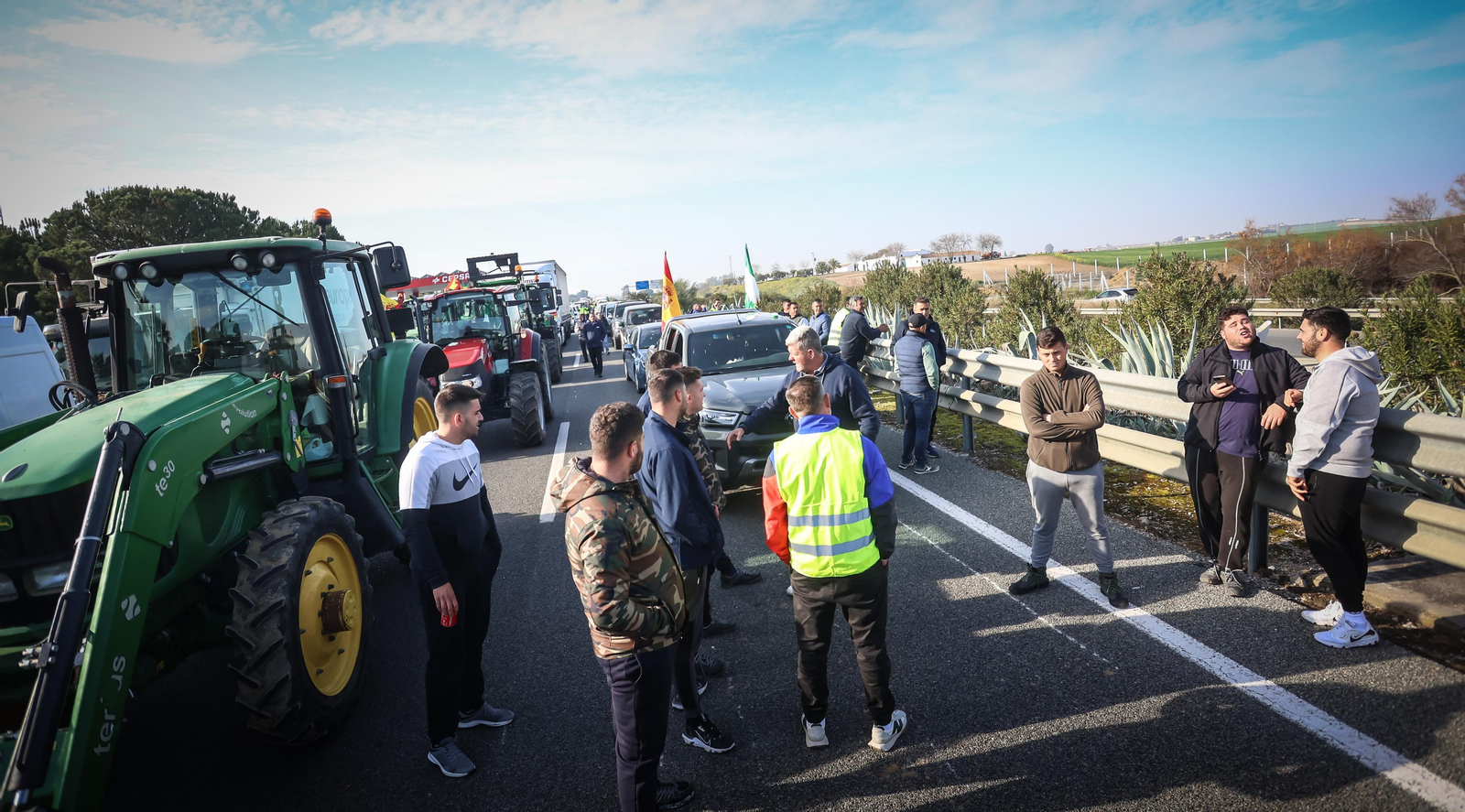 Jerez colapsado por la protesta de agricultores vy ganaderoa