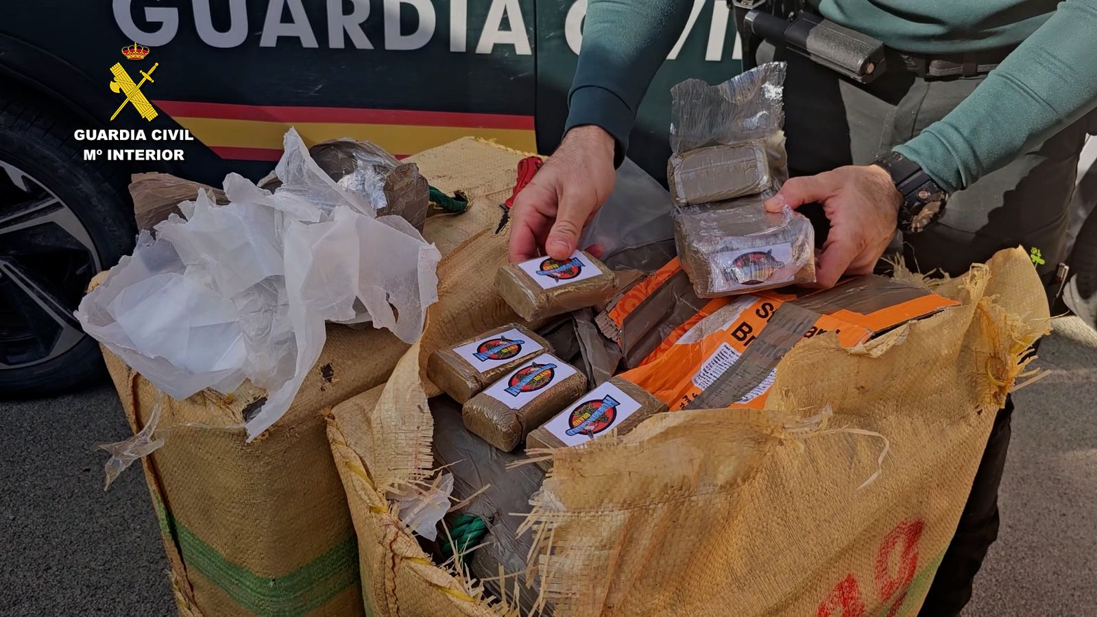 Parte de la droga intervenida en El Ejido.