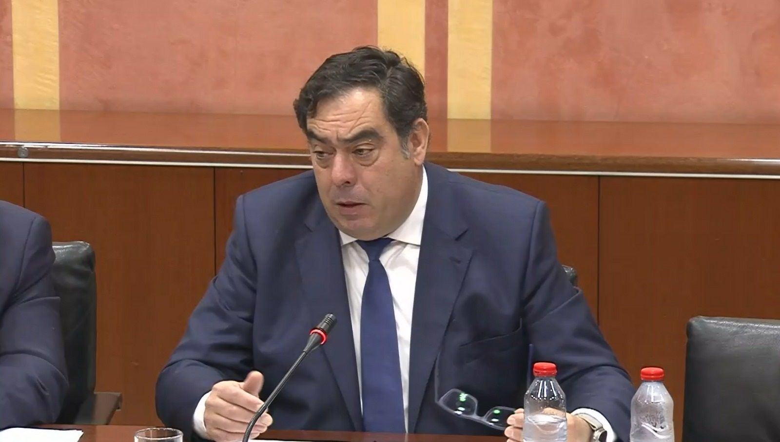 El presidente de ATA Andalucía, Rafael Amor, durante una comparecencia.