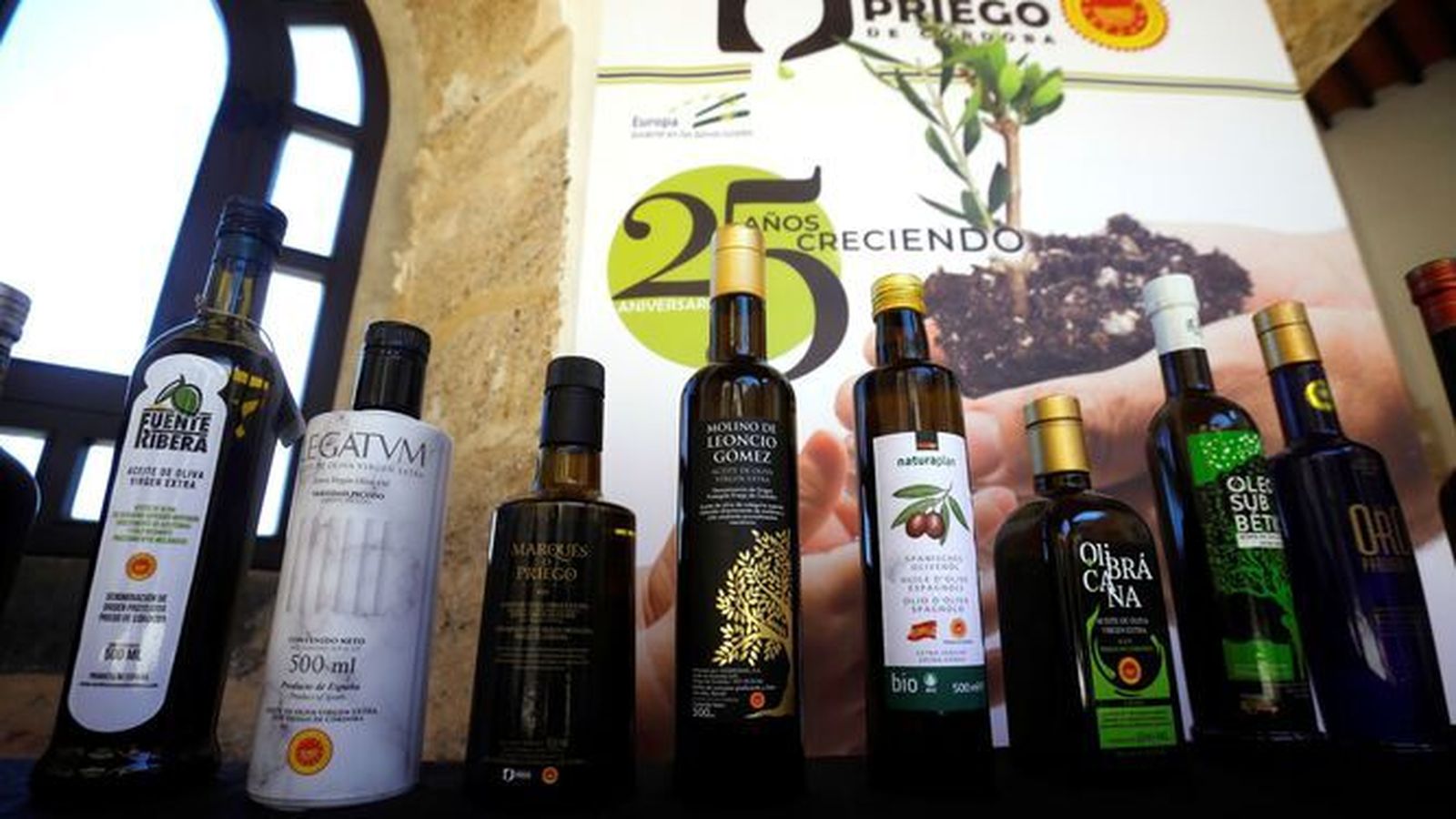 Botellas de aceite de la DOP Priego de Córdoba.