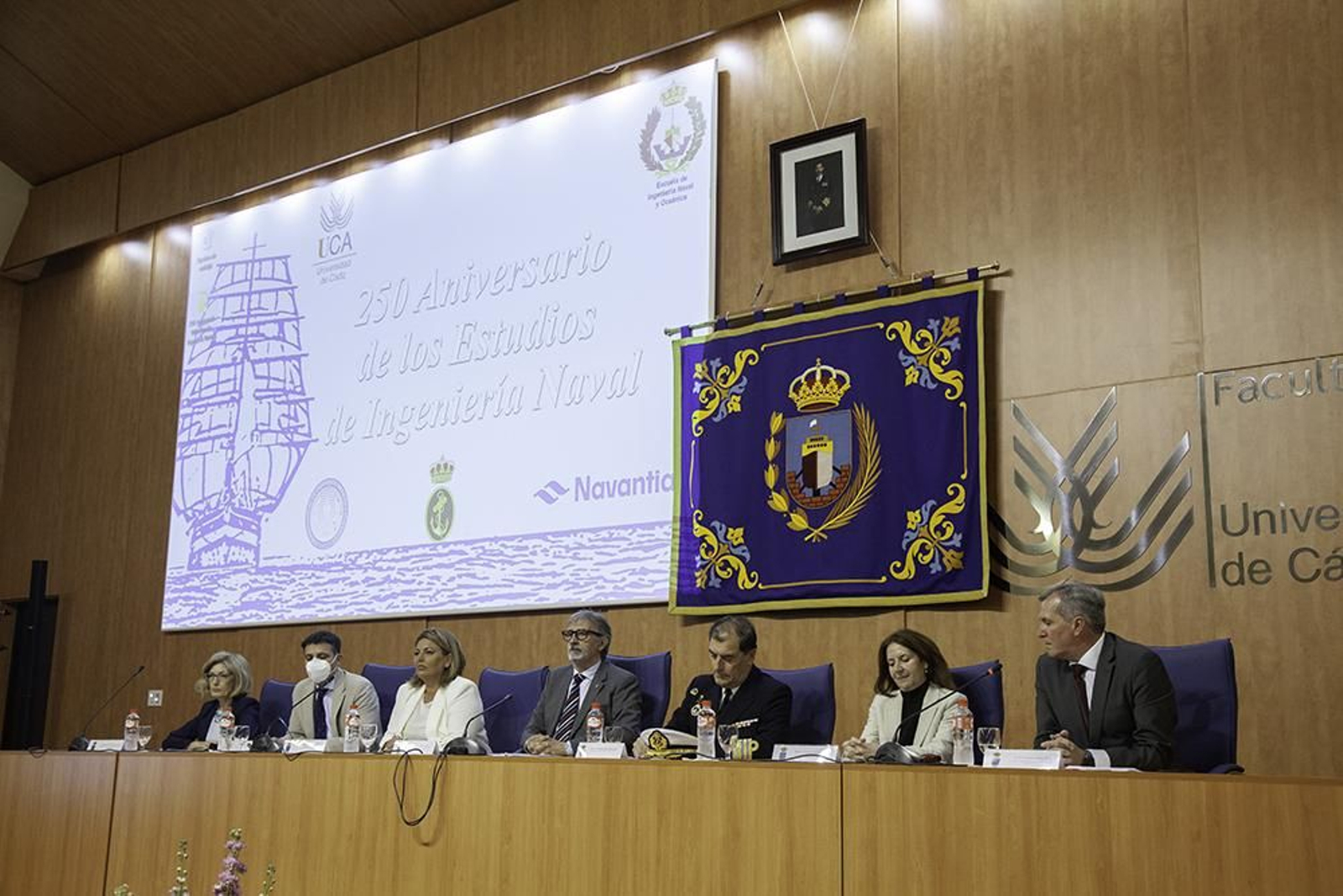 Un momento del acto oficial para conmemorar el aniversario de Ingeniería Naval