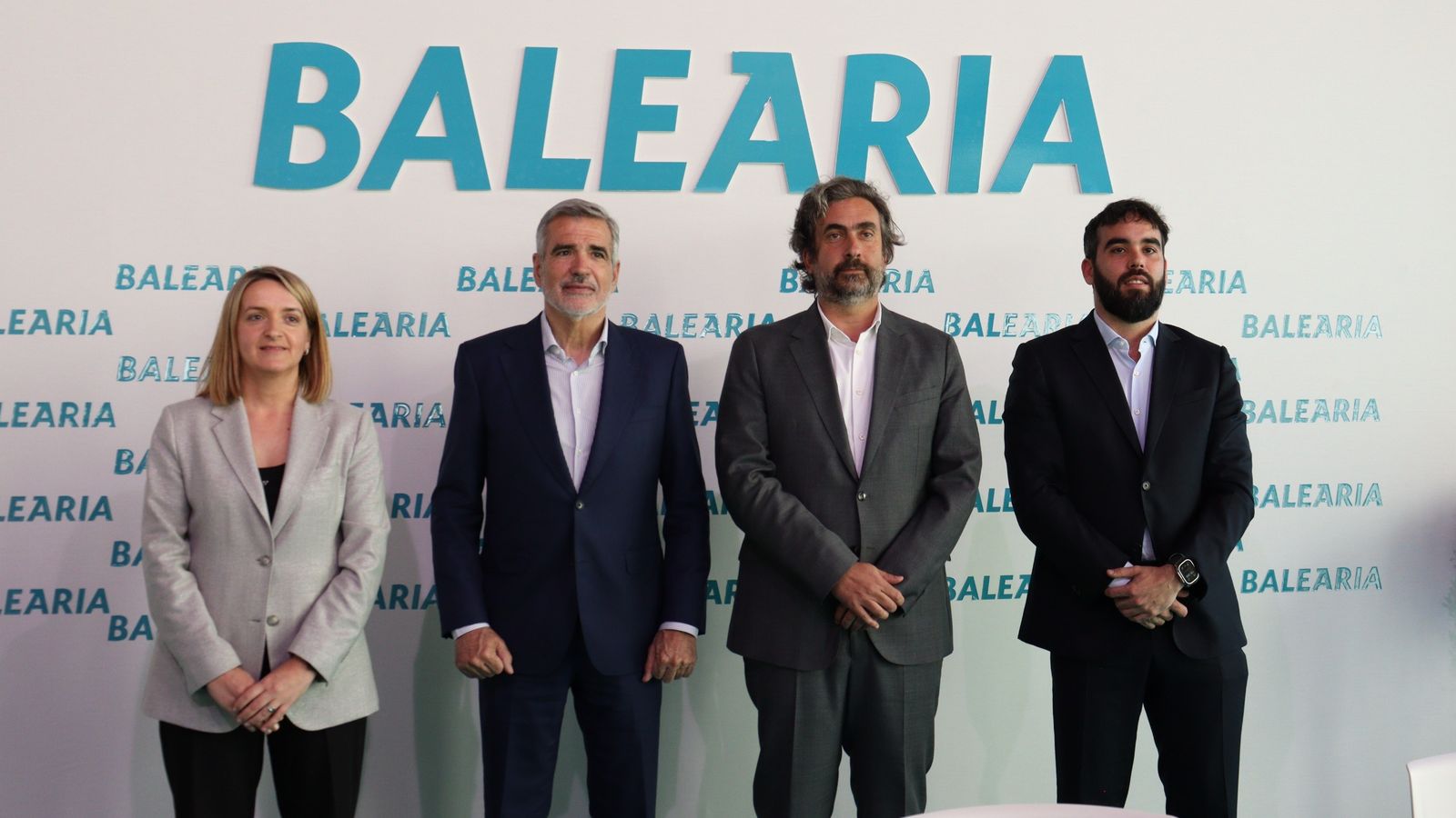 Los directivos de Baleària tras la presentación de los datos de 2025.