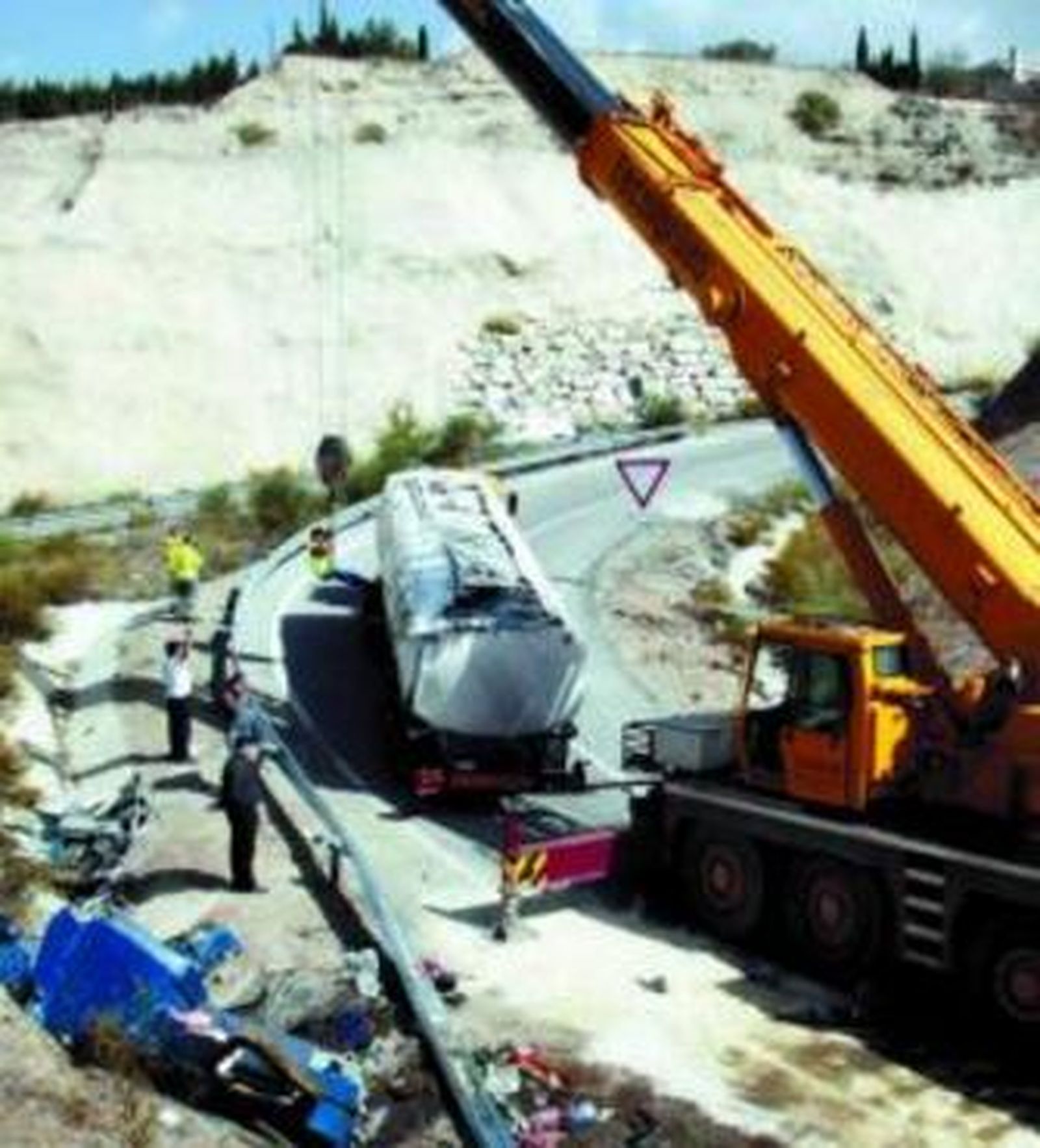 Estado en que quedó el camión siniestrado.