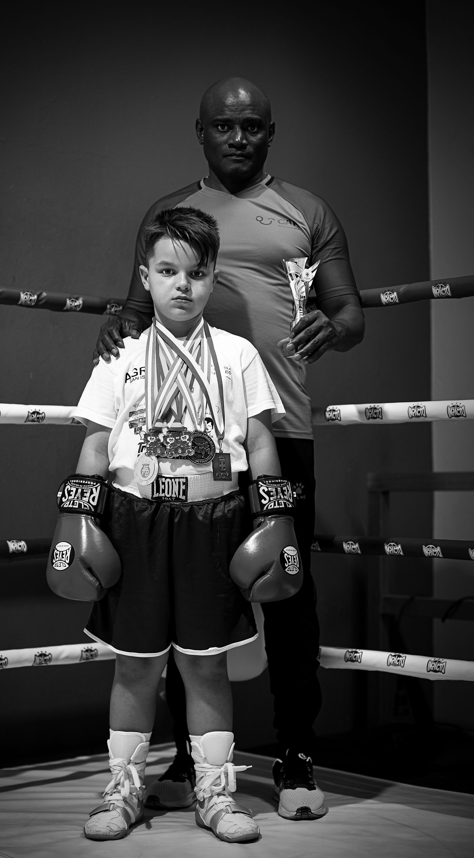Luka Nicolás Nerghes y su entrenador, Pablo Agustín Rojas