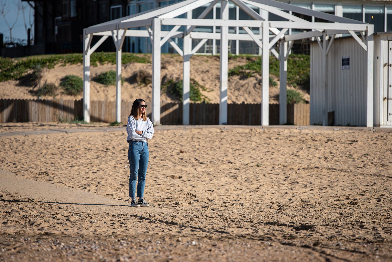 Imágenes de la mañana primaveral del 26 de diciembre en las playas de Huelva