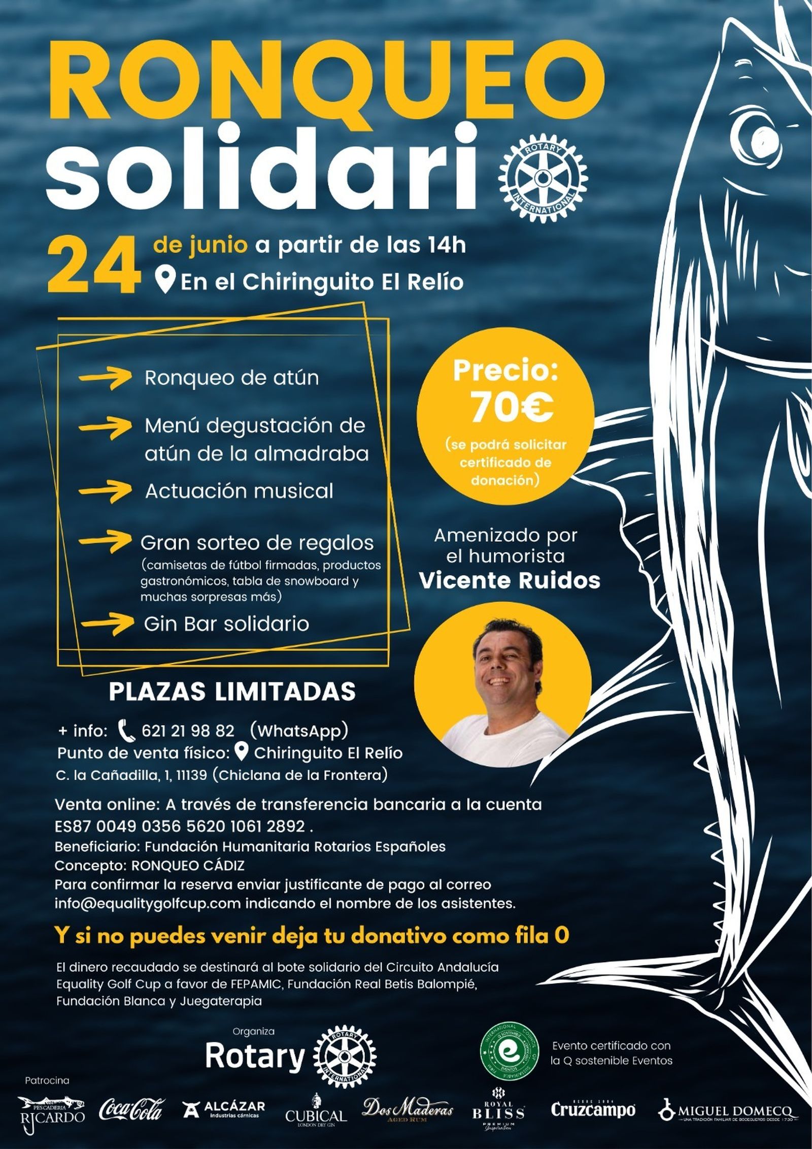 Cartel anunciador del ronqueo solidario del Rotary Internacional.