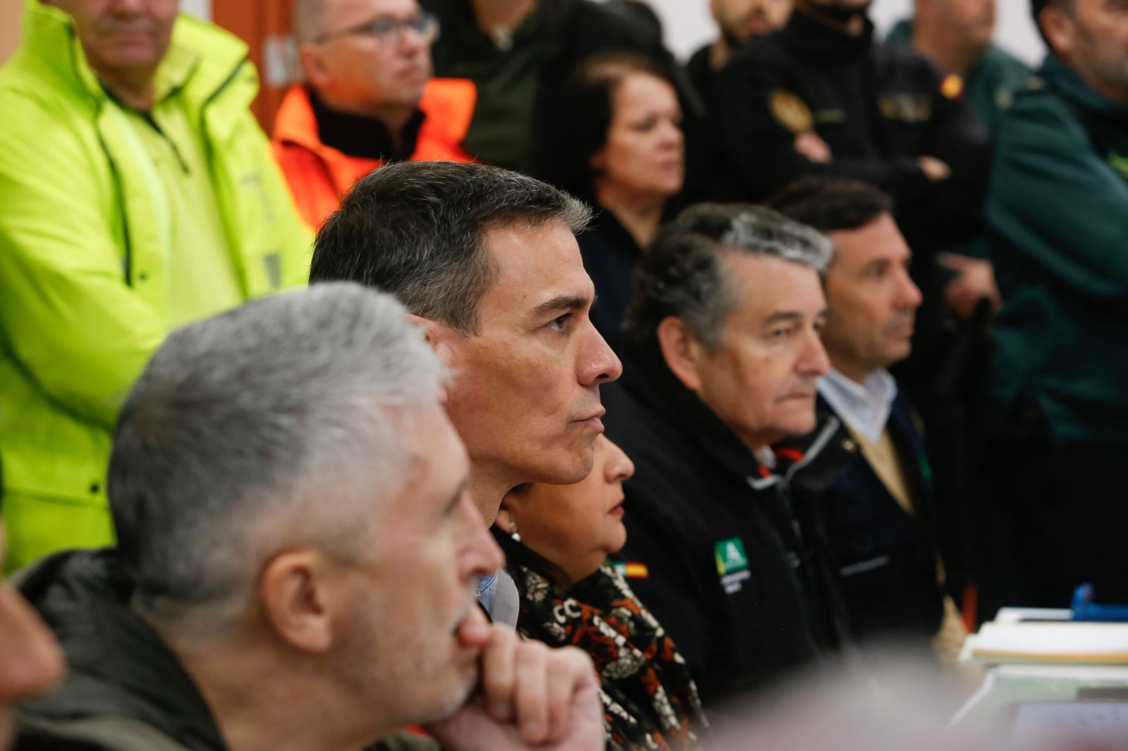 Las fotografías de la visita de Pedro Sánchez al puesto de mando avanzado de San Roque