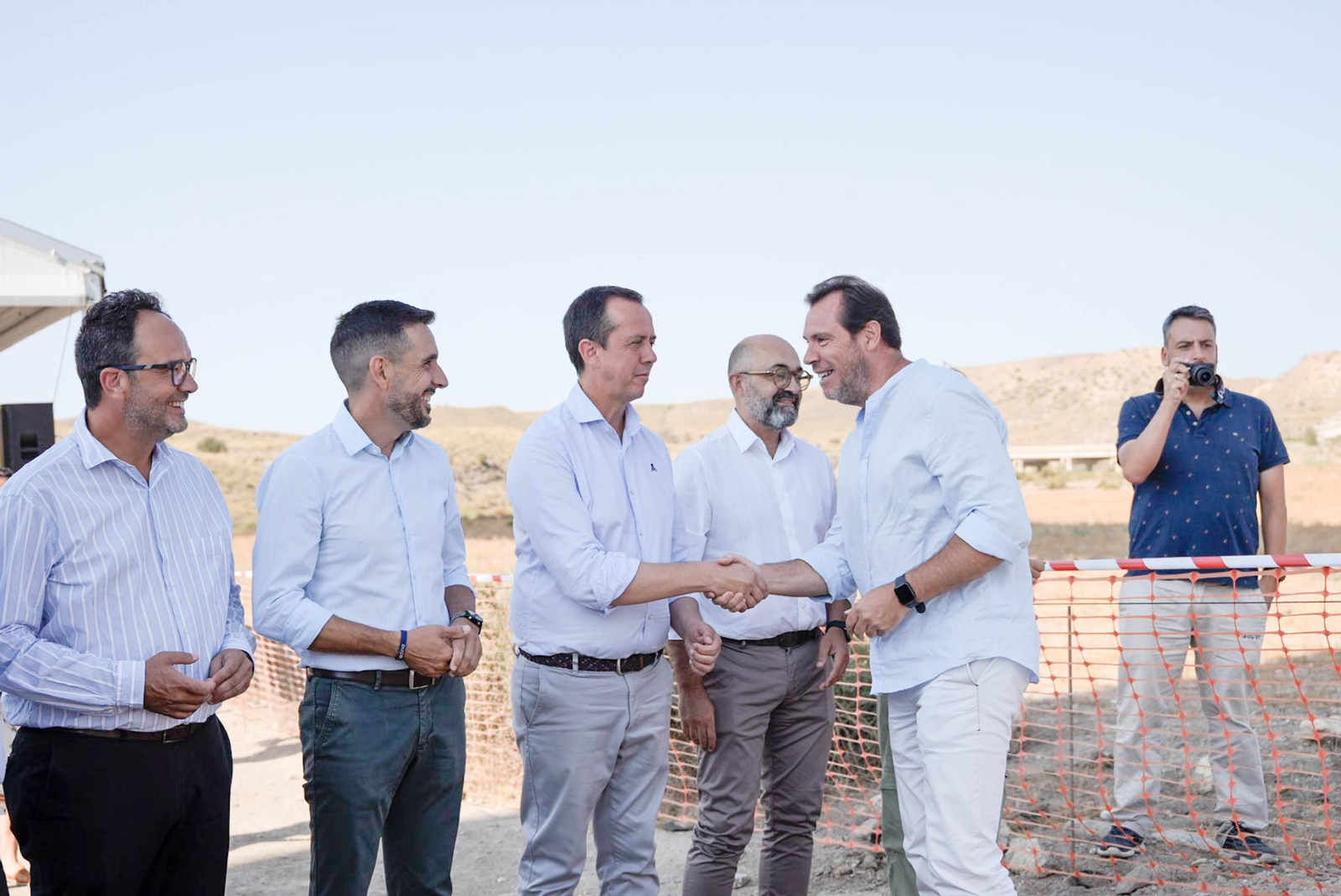 Los ministros Félix Bolaños y Óscar Puente visitan el viaducto de los Feos de Almería