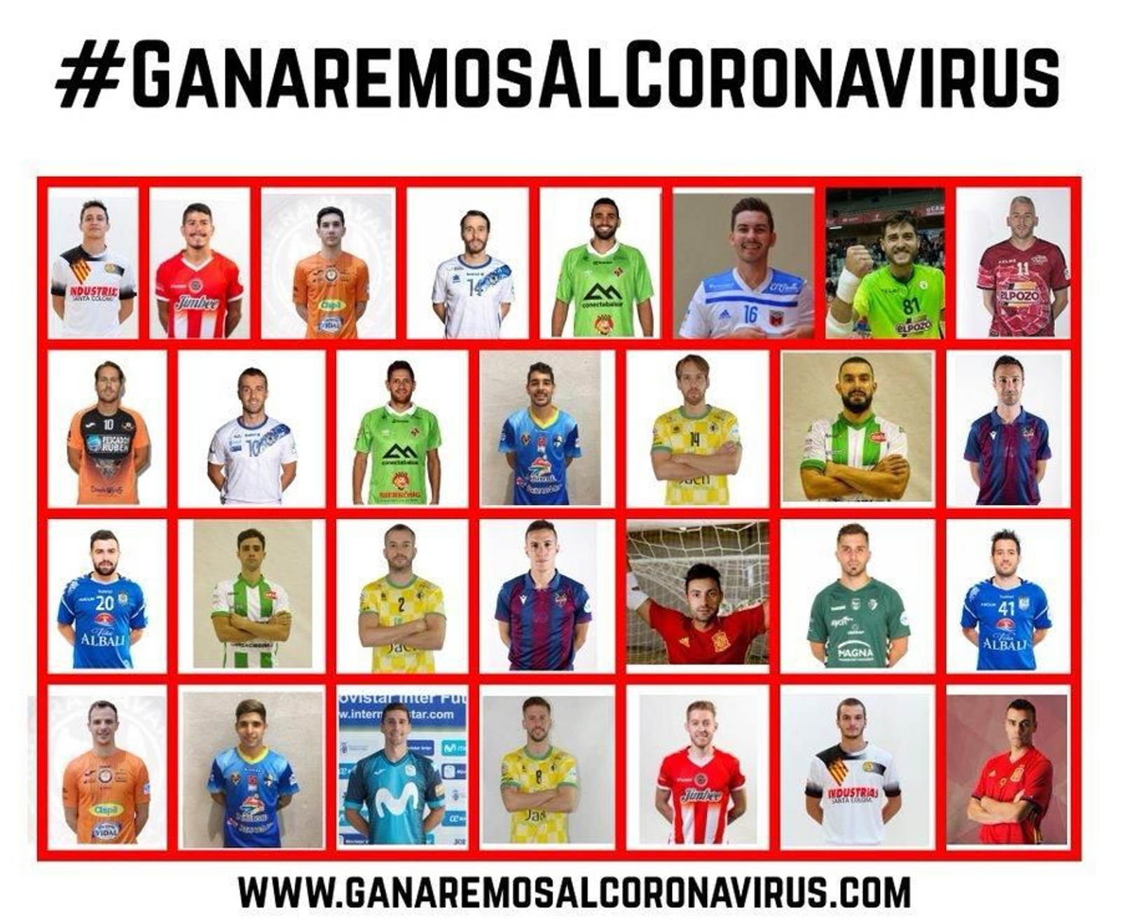Imagen de la campaña con todos los jugadores de Primera División participantes.
