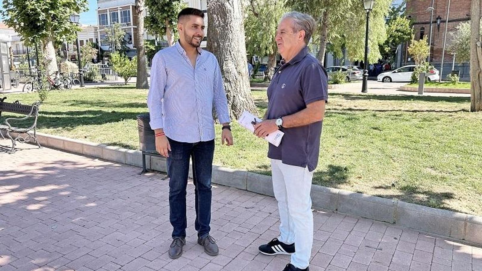 Víctor Manuel Pedregosa y Salvador Fuentes en Peñarroya-Pueblonuevo.