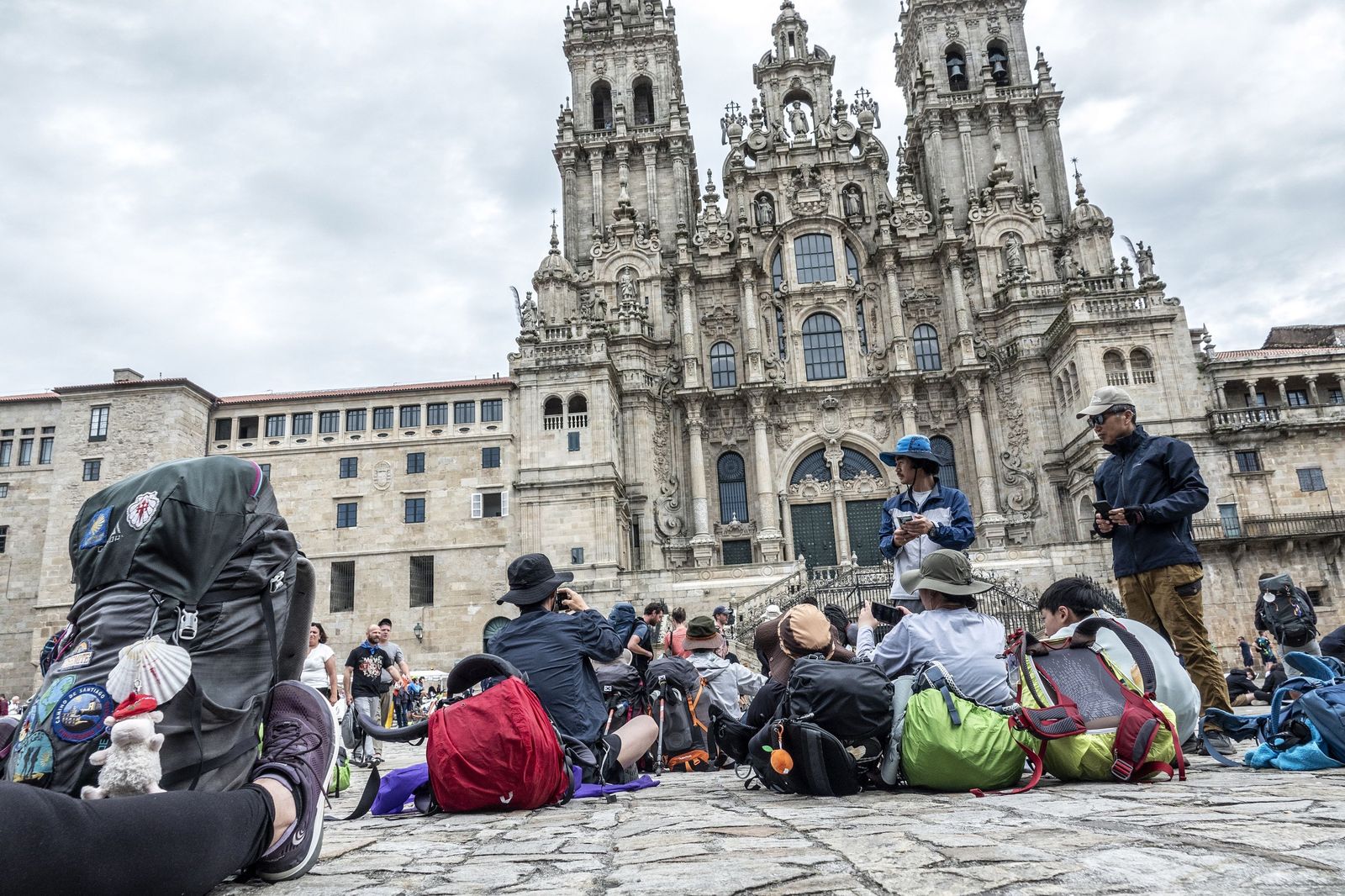 Peregrinos en Santiago de Compostela.