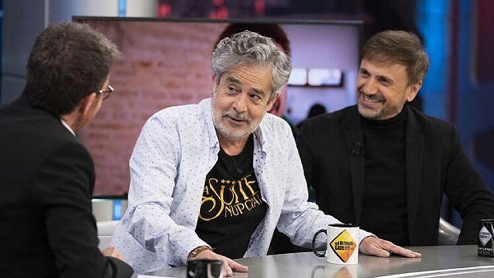 El actor Carlos Iglesias, con José Mota y Pablo Motos, en una de sus visitas a 'El Hormiguero 3.0'.
